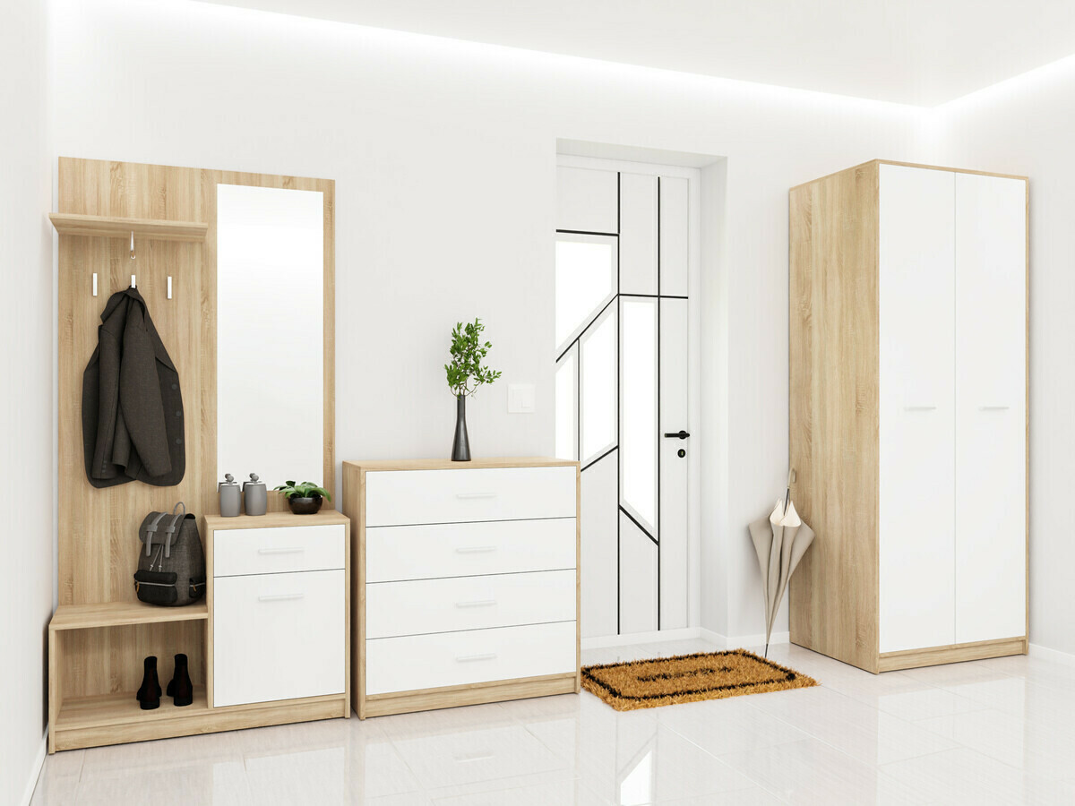 Set za hodnik Novsore 154 (Sonoma hrast + Bijela)