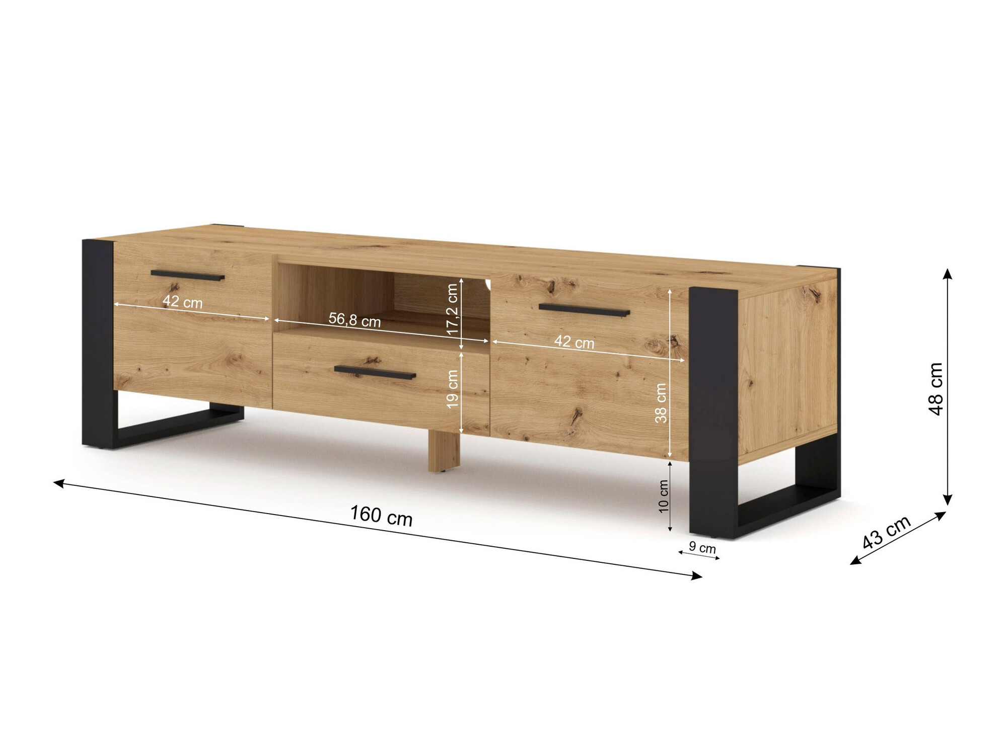 TV stol Cordoro 100 (Hrast Artisan)