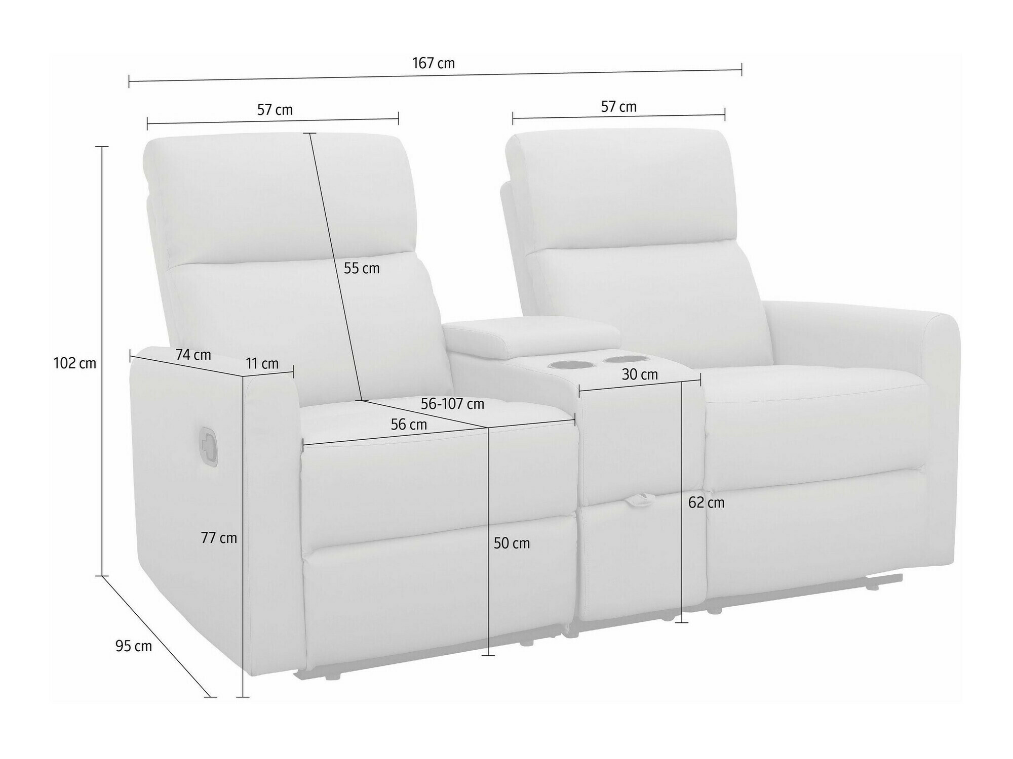 Podesivi kauč Denton 1397 (Antracit)