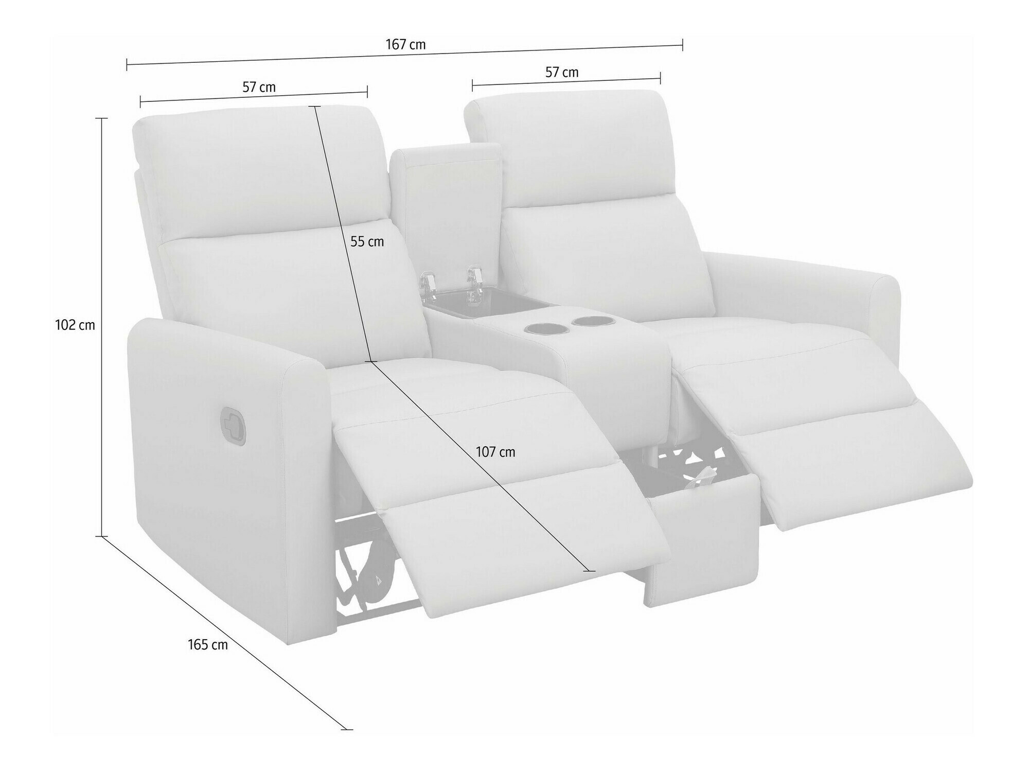 Podesivi kauč Denton 1398 (Antracit)