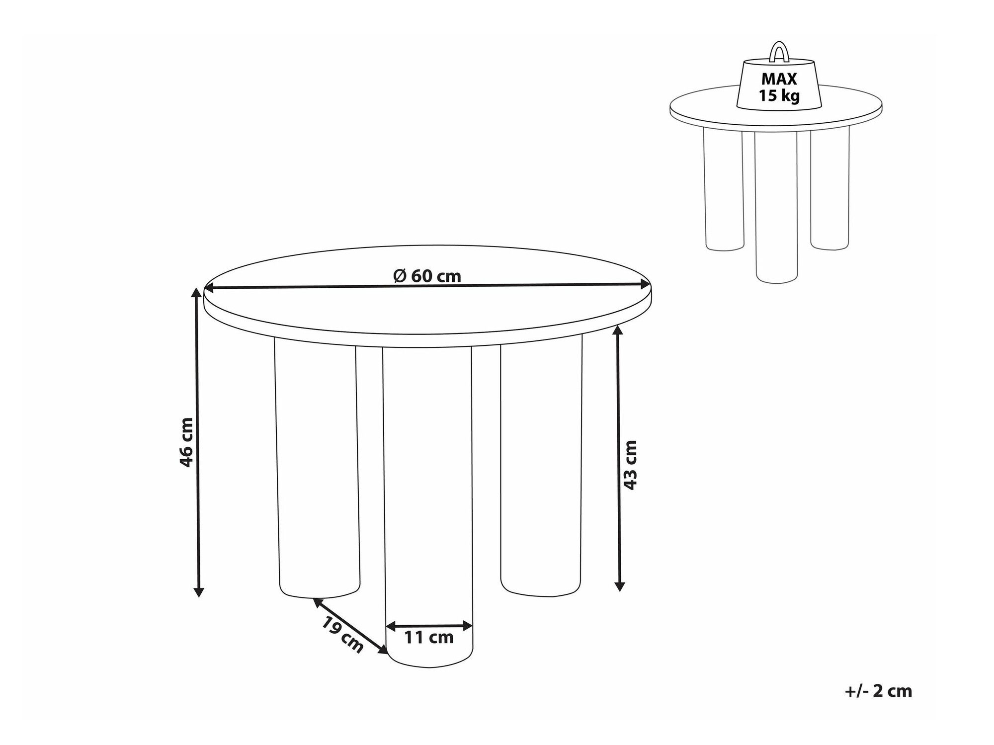 Stolić za kavu Berwyn 2413 (Bijela)