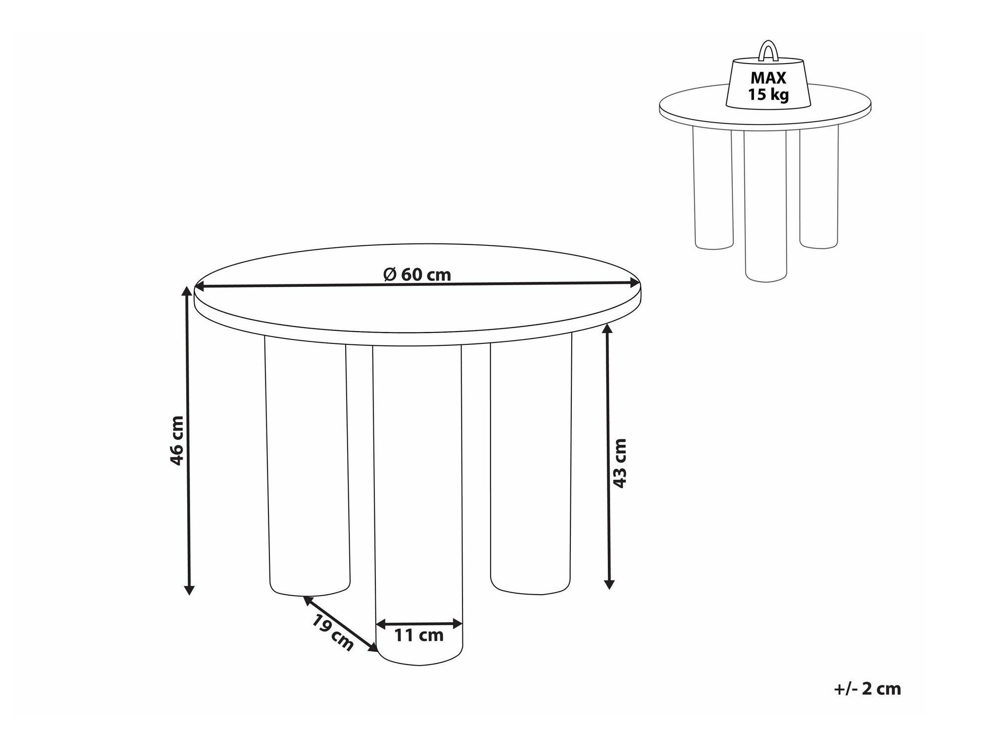 Stolić za kavu Berwyn 2413 (Svijetlo drvo)