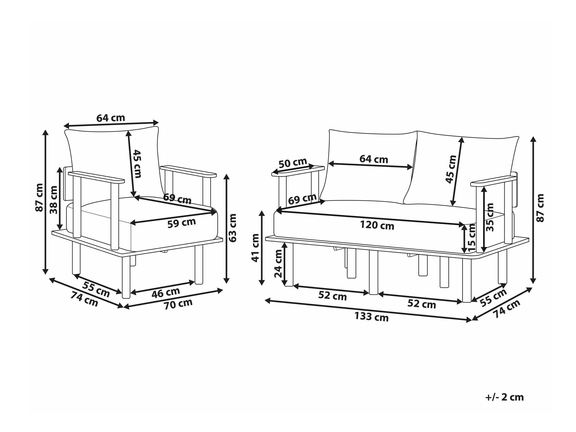 Tapecirani namještaj Berwyn 2418 (Bež)