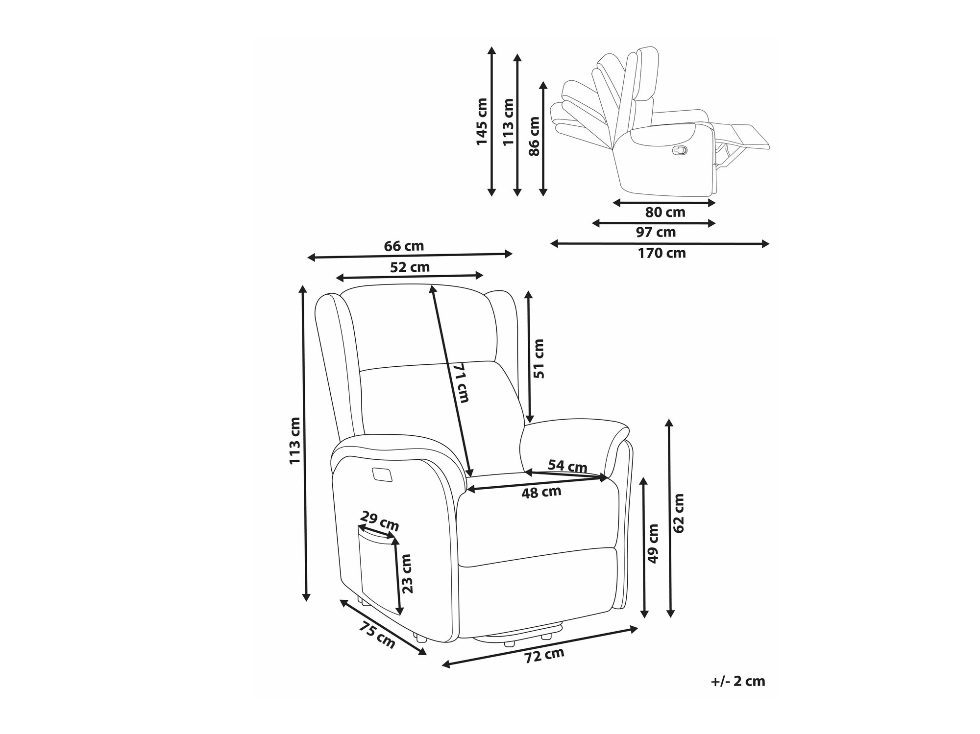 Podesiva fotelja Berwyn 2420 (Siva)