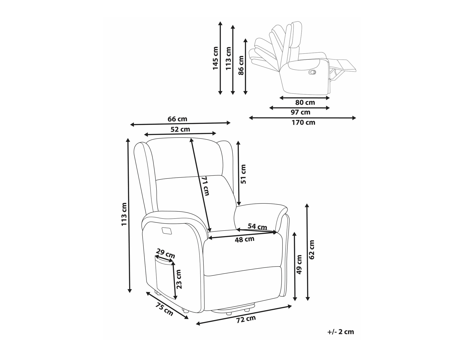 Podesiva fotelja Berwyn 2420 (Taupe)