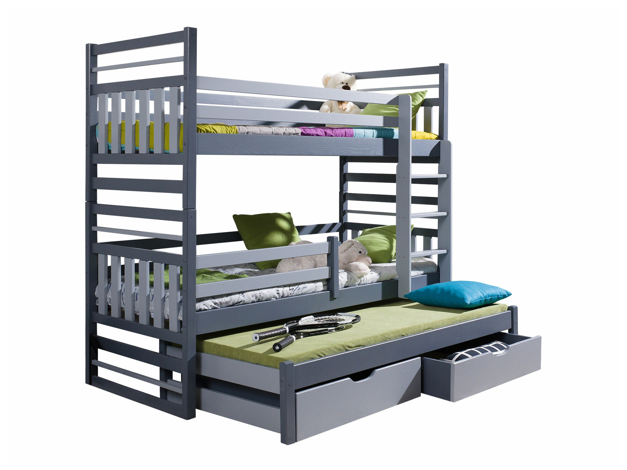 Dvokatan krevet Henderson 123 (Grafit + Siva)