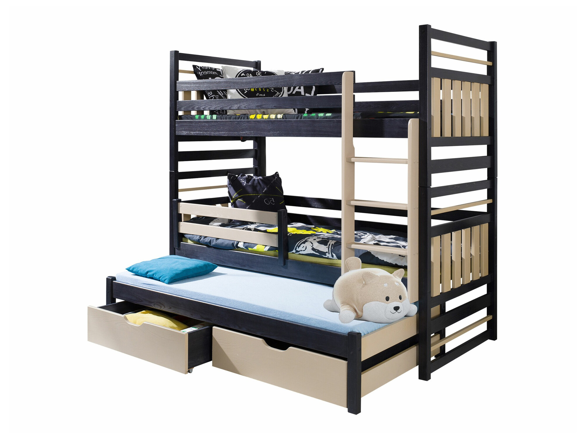 Krevet na kat Henderson 123 (Wenge + Svijetlo smeđa)