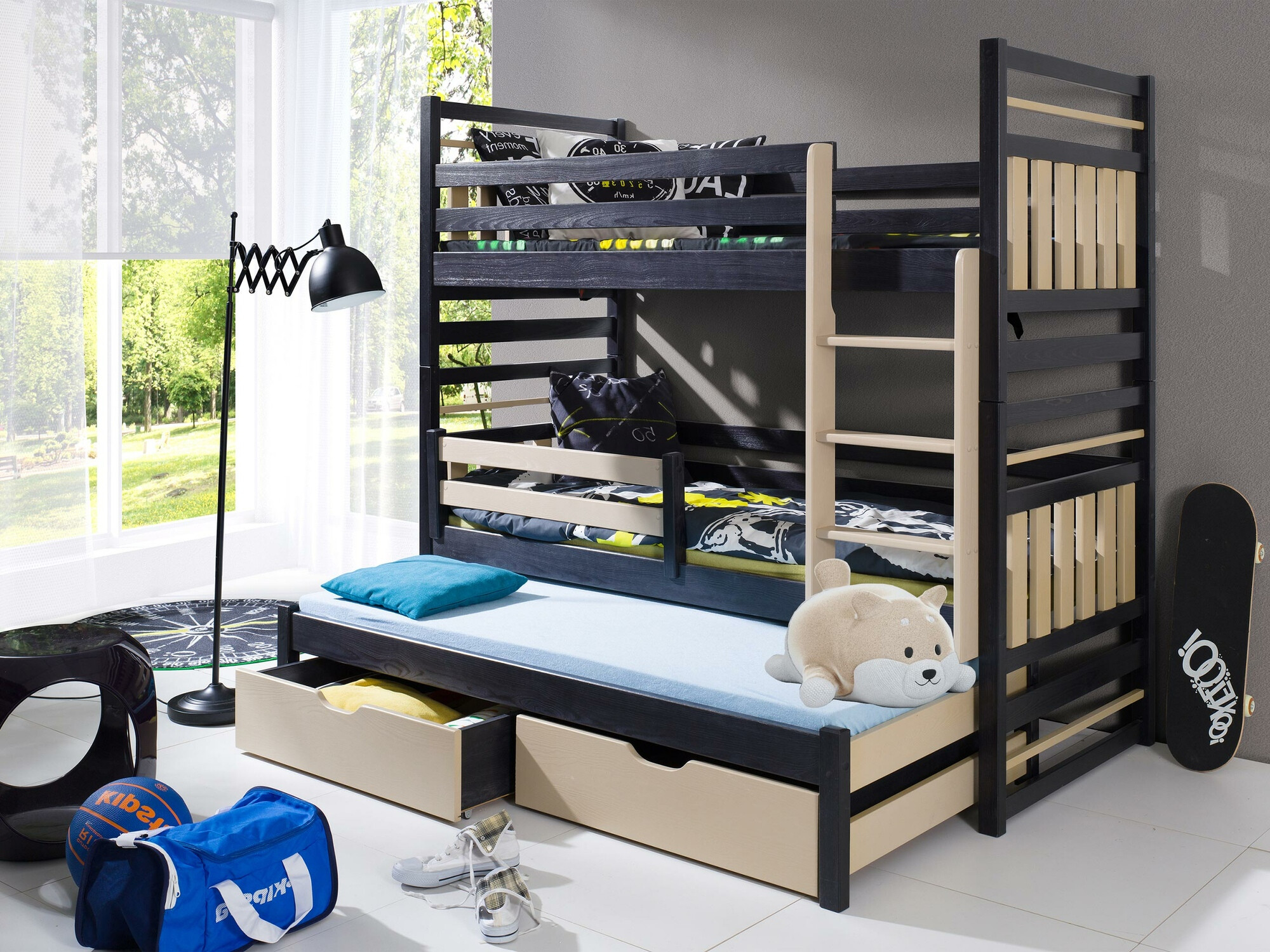 Krevet na kat Henderson 124 (Wenge + Svijetlo smeđa)