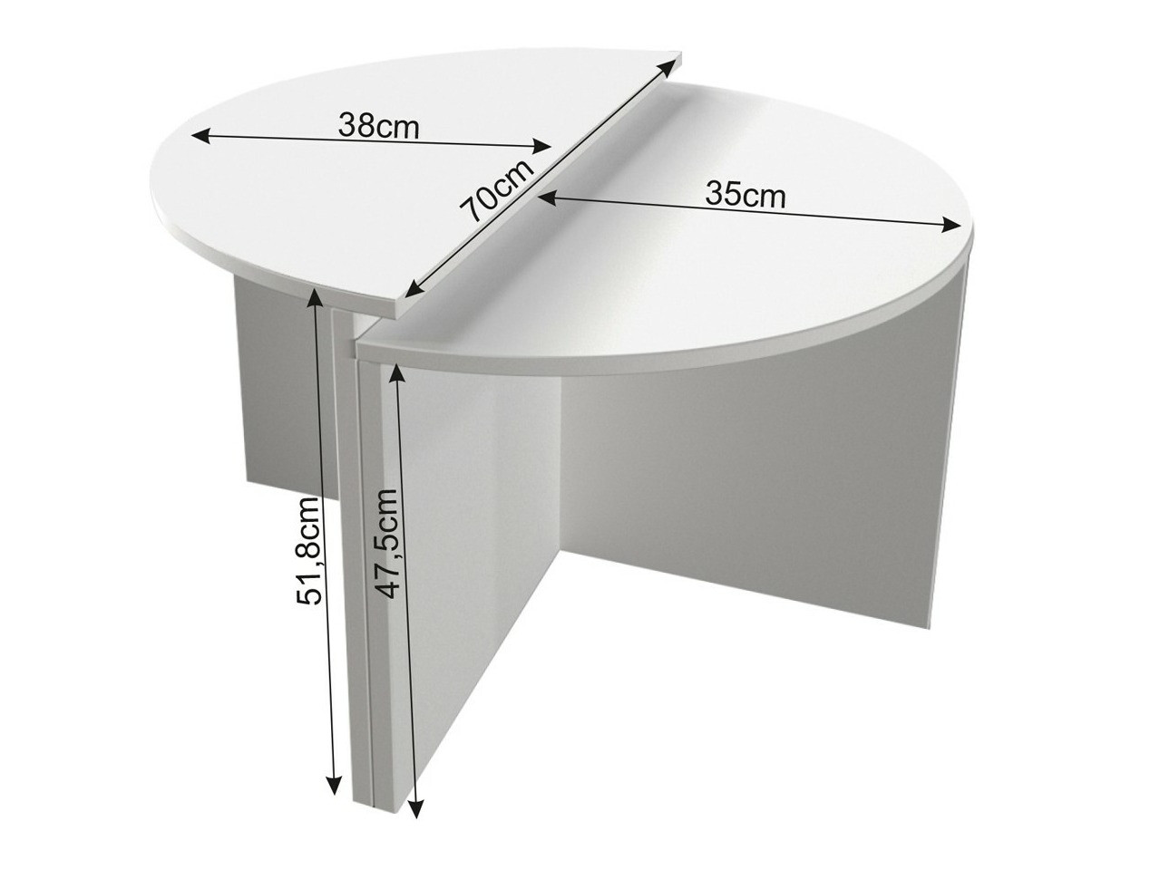Set stolića za kavu Kailua 2581 (Bijela)