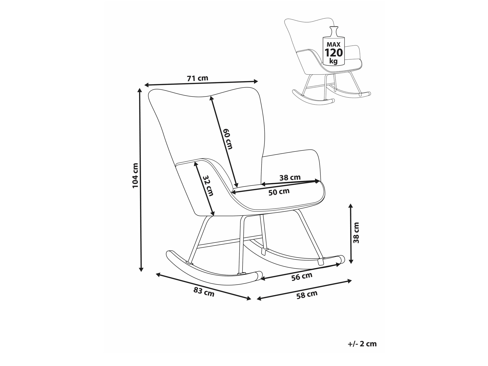 Stolica za ljuljanje Berwyn 2433 (Svijetlo plava)
