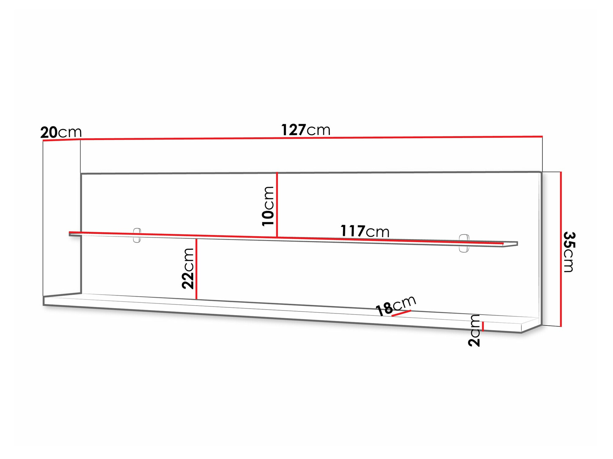 Zidna polica Melsali 105