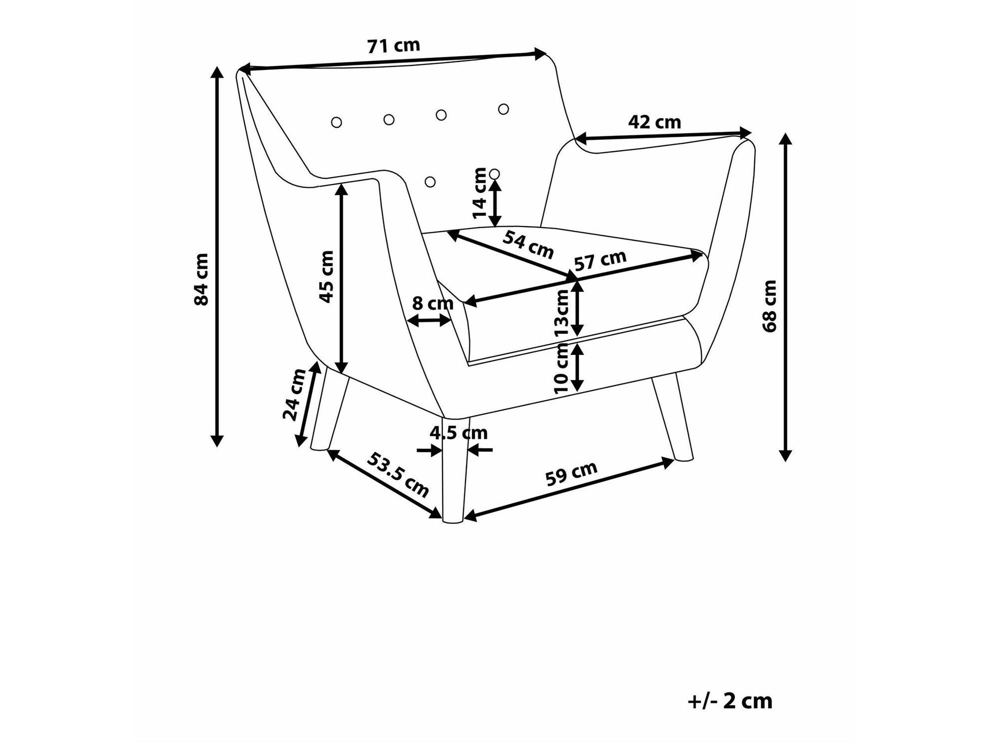 Fotelja Berwyn 1027 (Bijela)