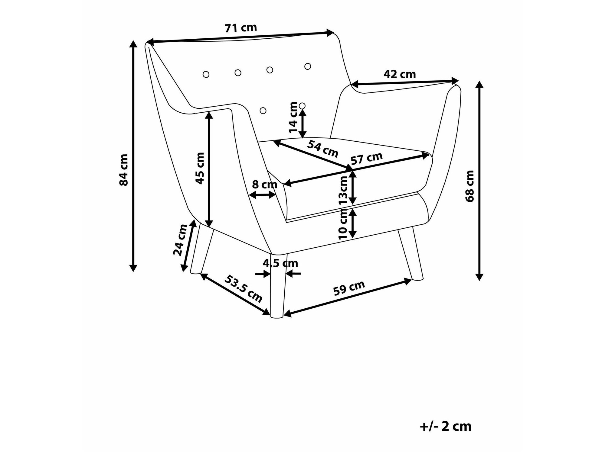Fotelja Berwyn 1027 (Smeđa)