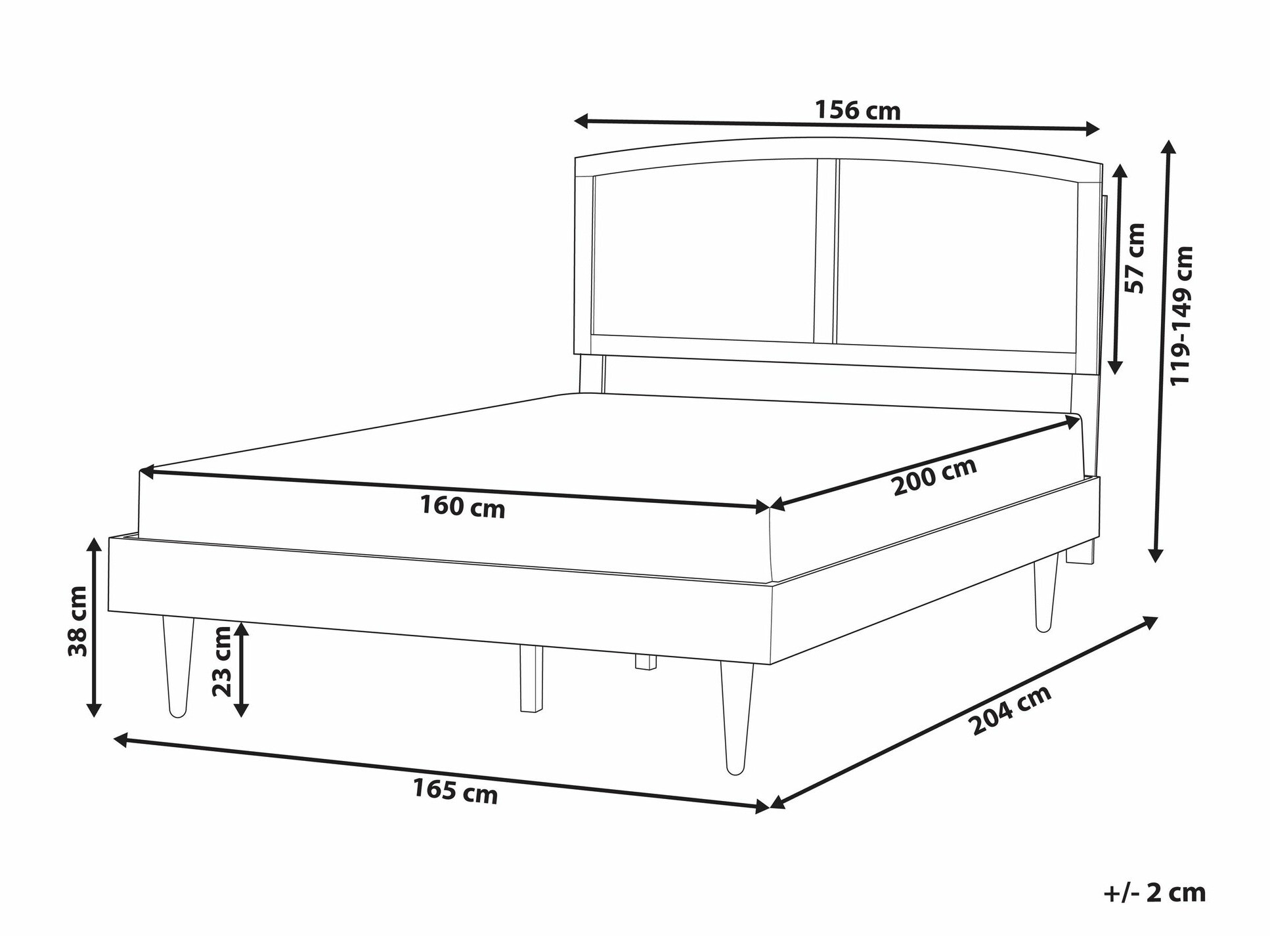 Krevet Berwyn 1990 (Crna)