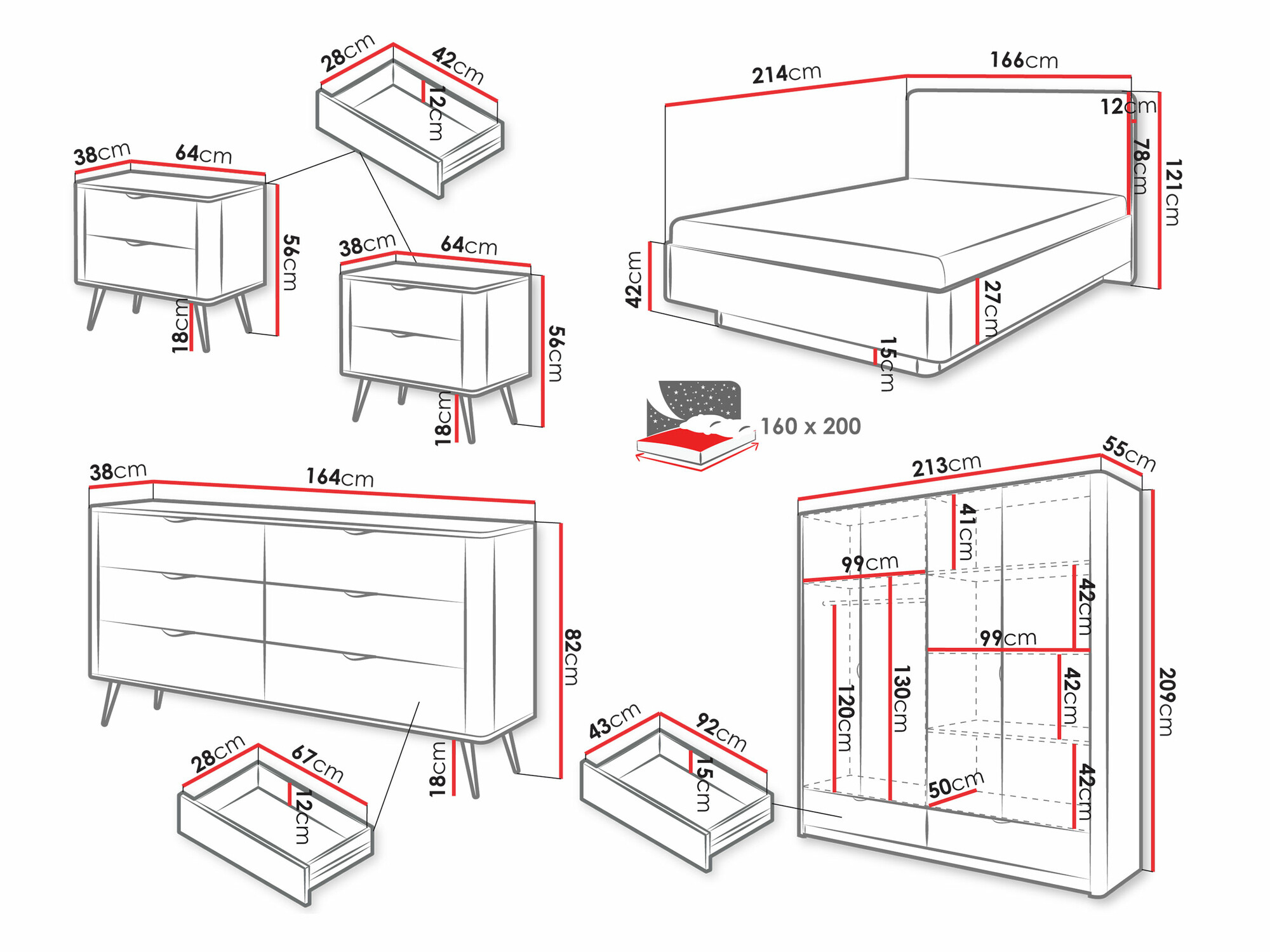 Set za spavaću sobu Versoe 114
