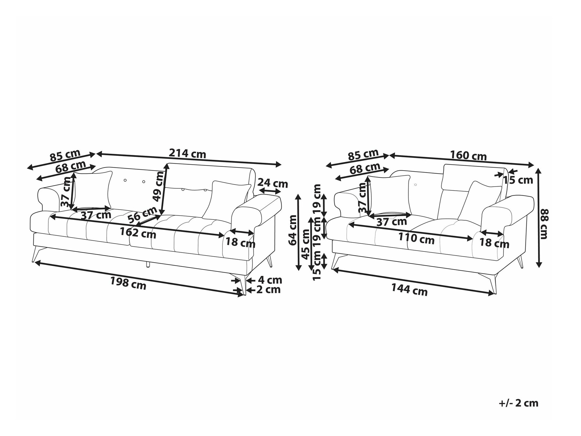 Tapecirani namještaj Berwyn 2436 (Svijetlo smeđa)