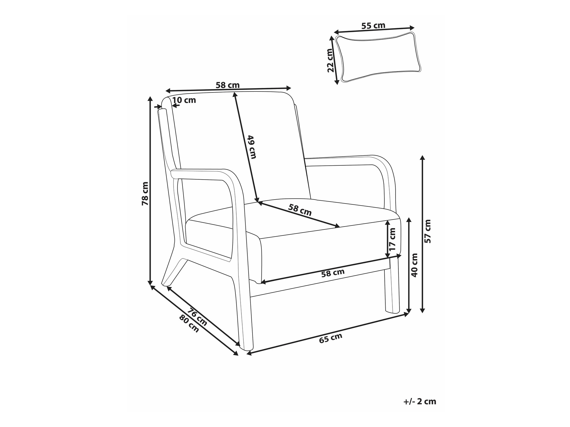 Fotelja Berwyn 2442 (Svijetlo smeđa)