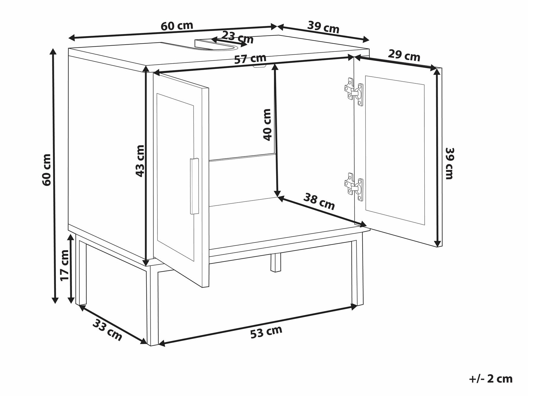 Samostojeći kupaonski ormarić za umivaonik Meldoru 105
