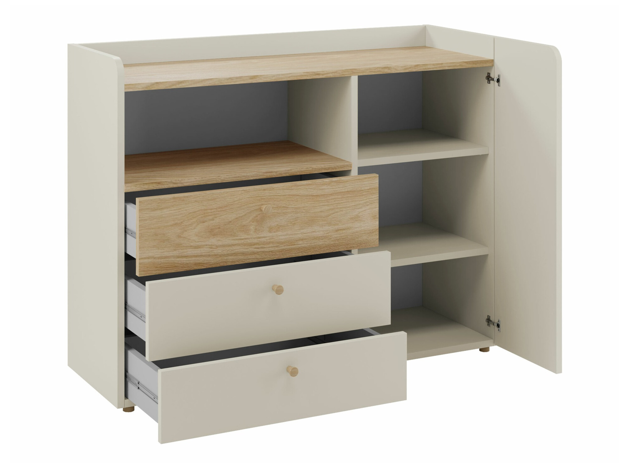 Komoda Domcali 108 (Bež + Hrast)