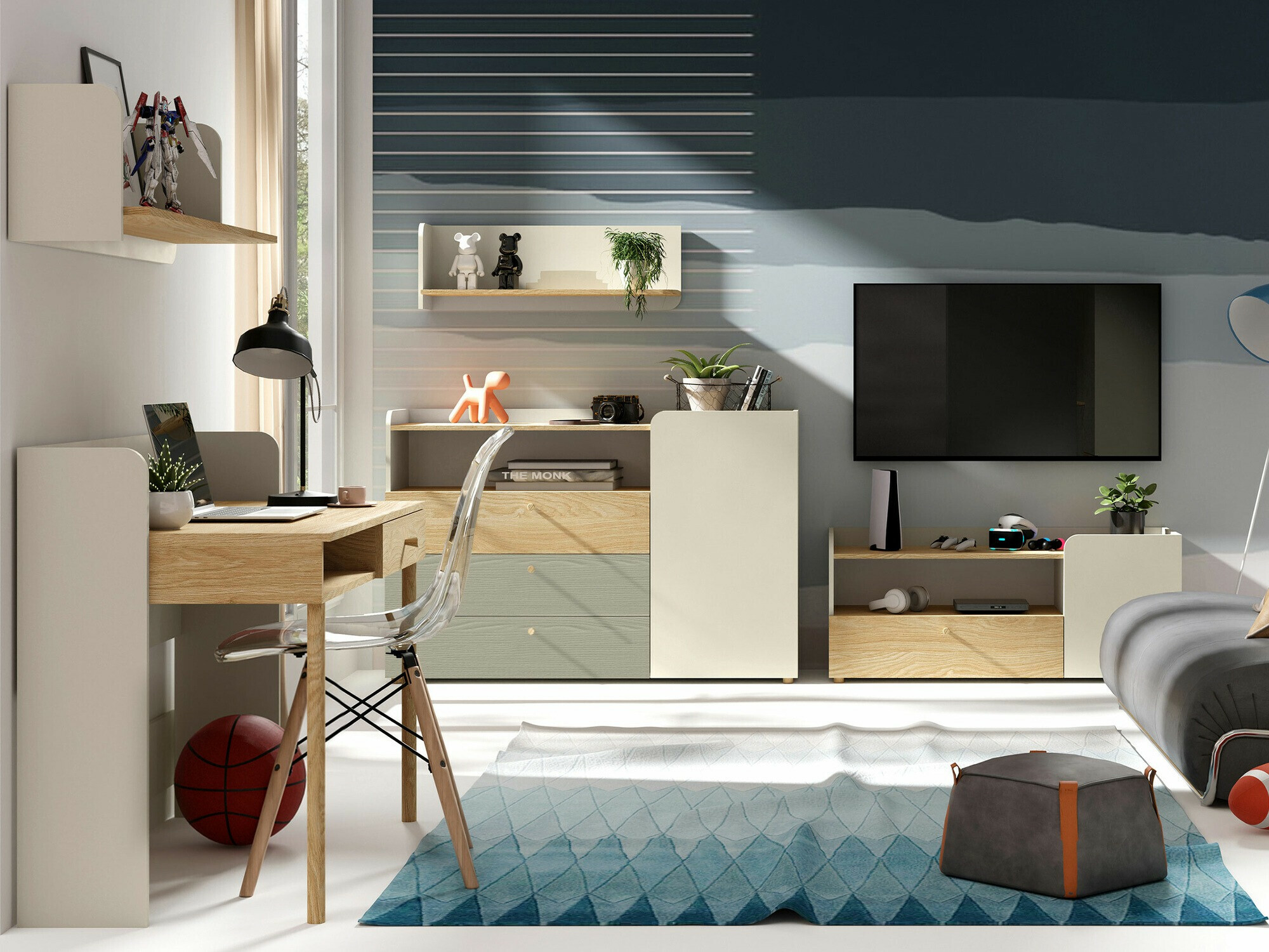 Komoda Domcali 108 (Siva + Hrast)