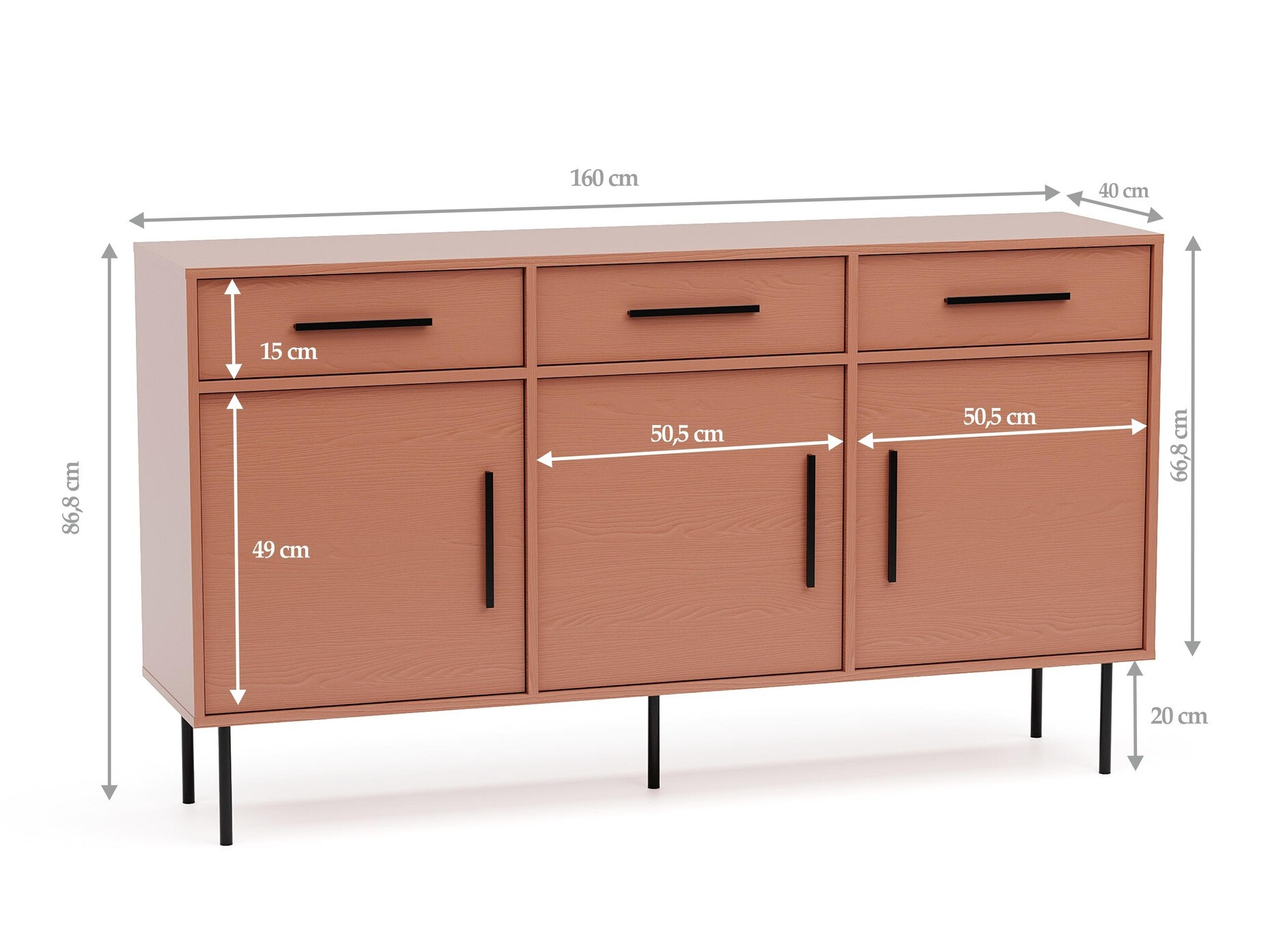 Komoda Mansfield 104 (Svijetlo smeđa)