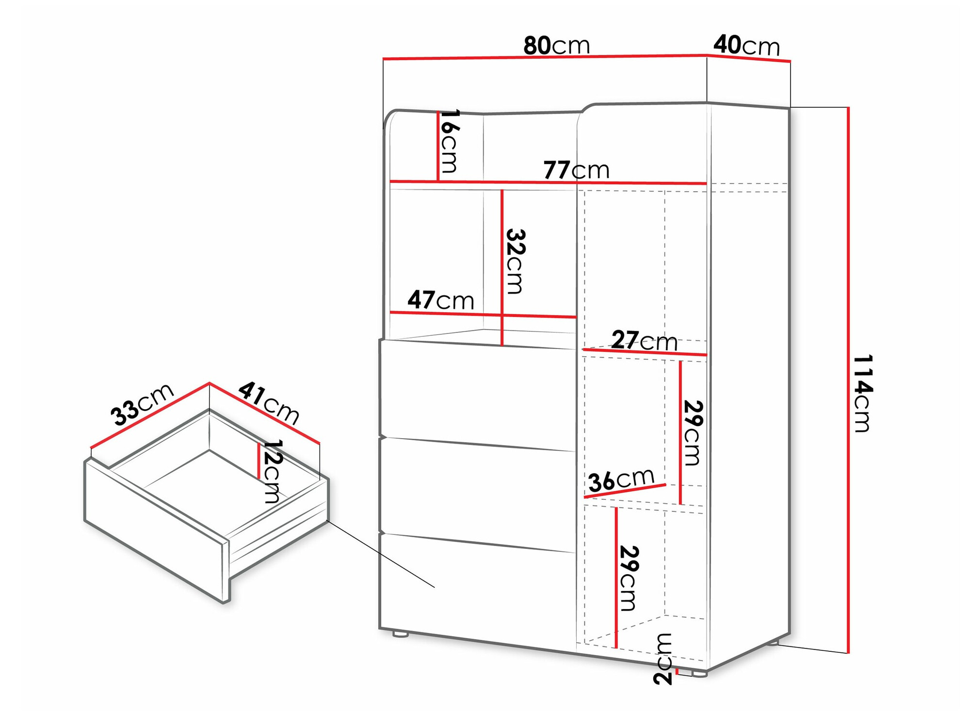 Polica Domcali 106 (Coral + Hrast)