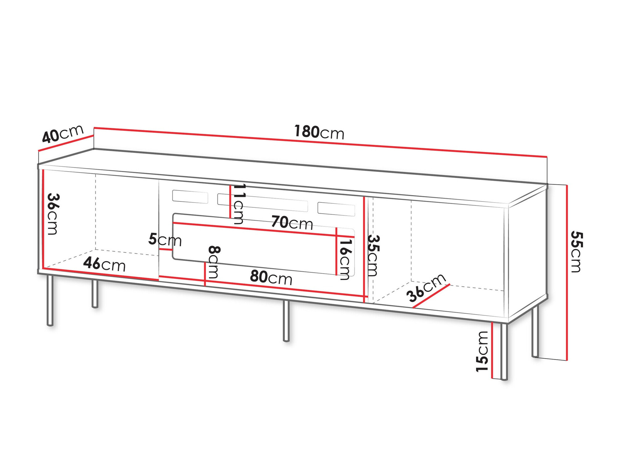 TV stol Tolete 107 (Zelena)