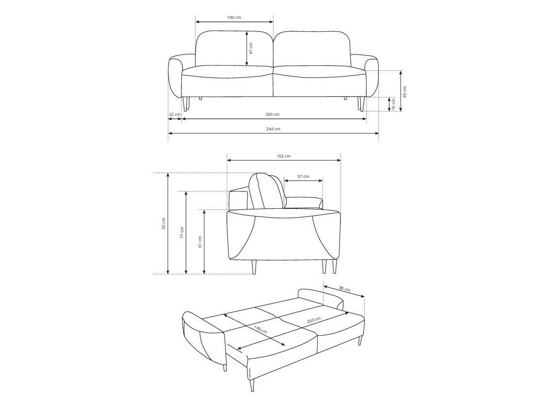 Kauč na razvlačenje Kingston 142 (Perfect Harmony 01)