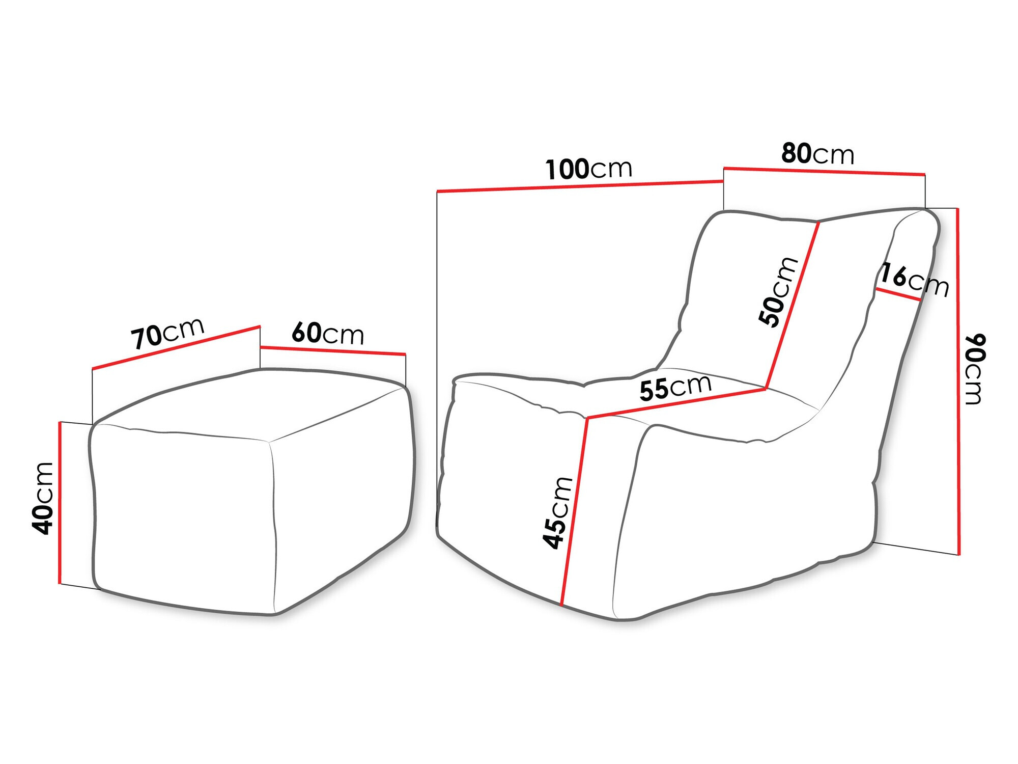 Vreća za sjedenje Passeral II (Poso 100)