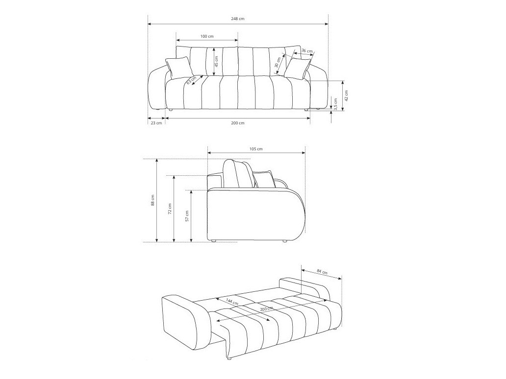 Kauč na razvlačenje Kingston 148