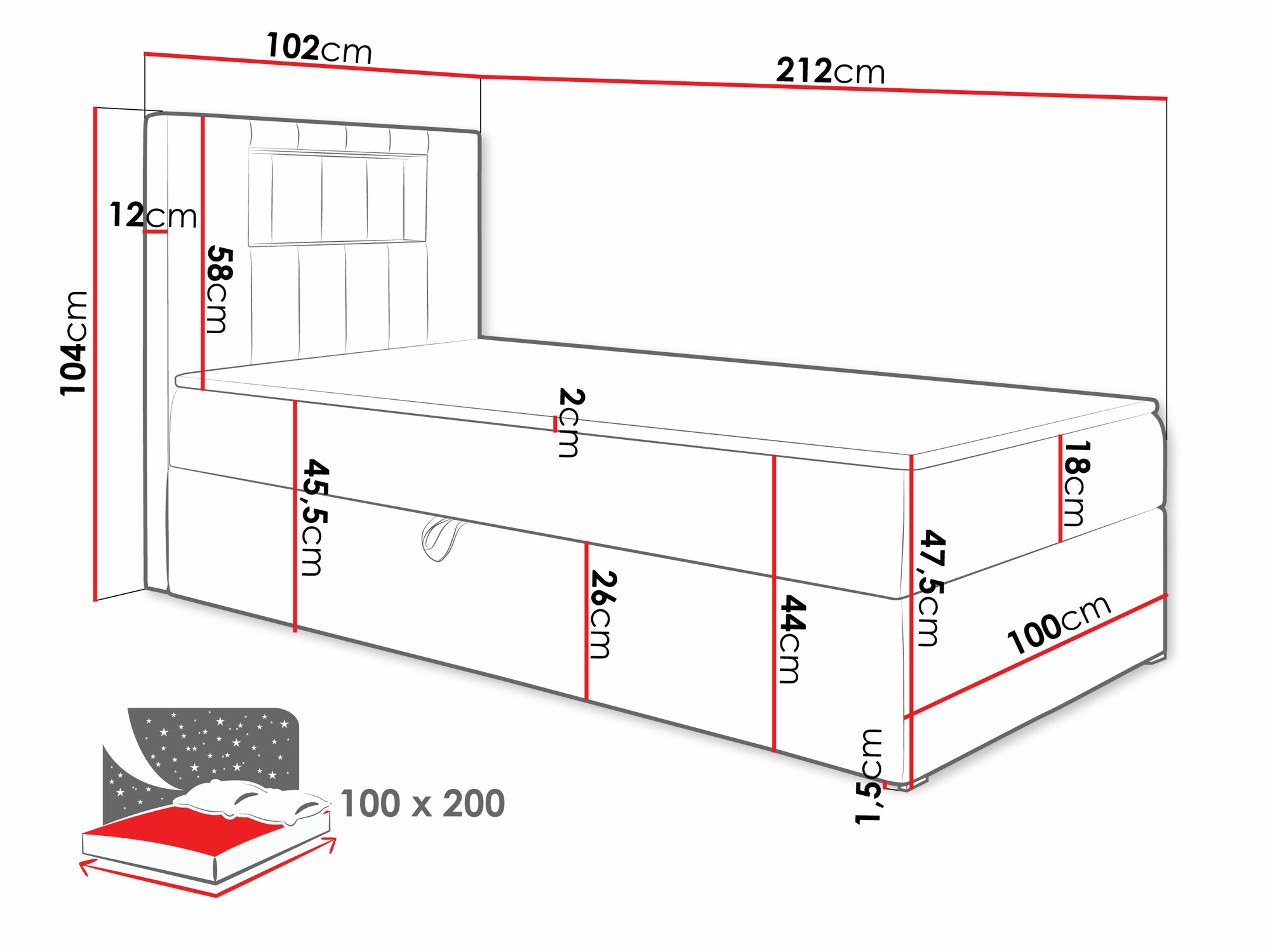 Boxspring krevet Lucus V (Soft 017 + Fresh 17)