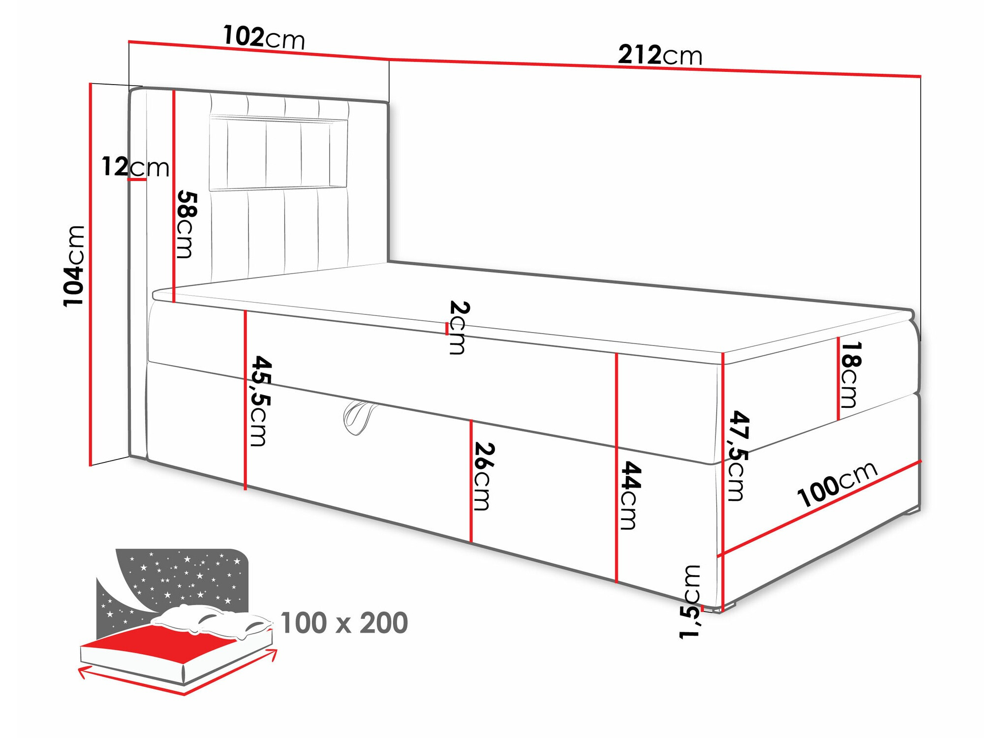 Boxspring krevet Lucus V (Soft 017 + Fresh 8)
