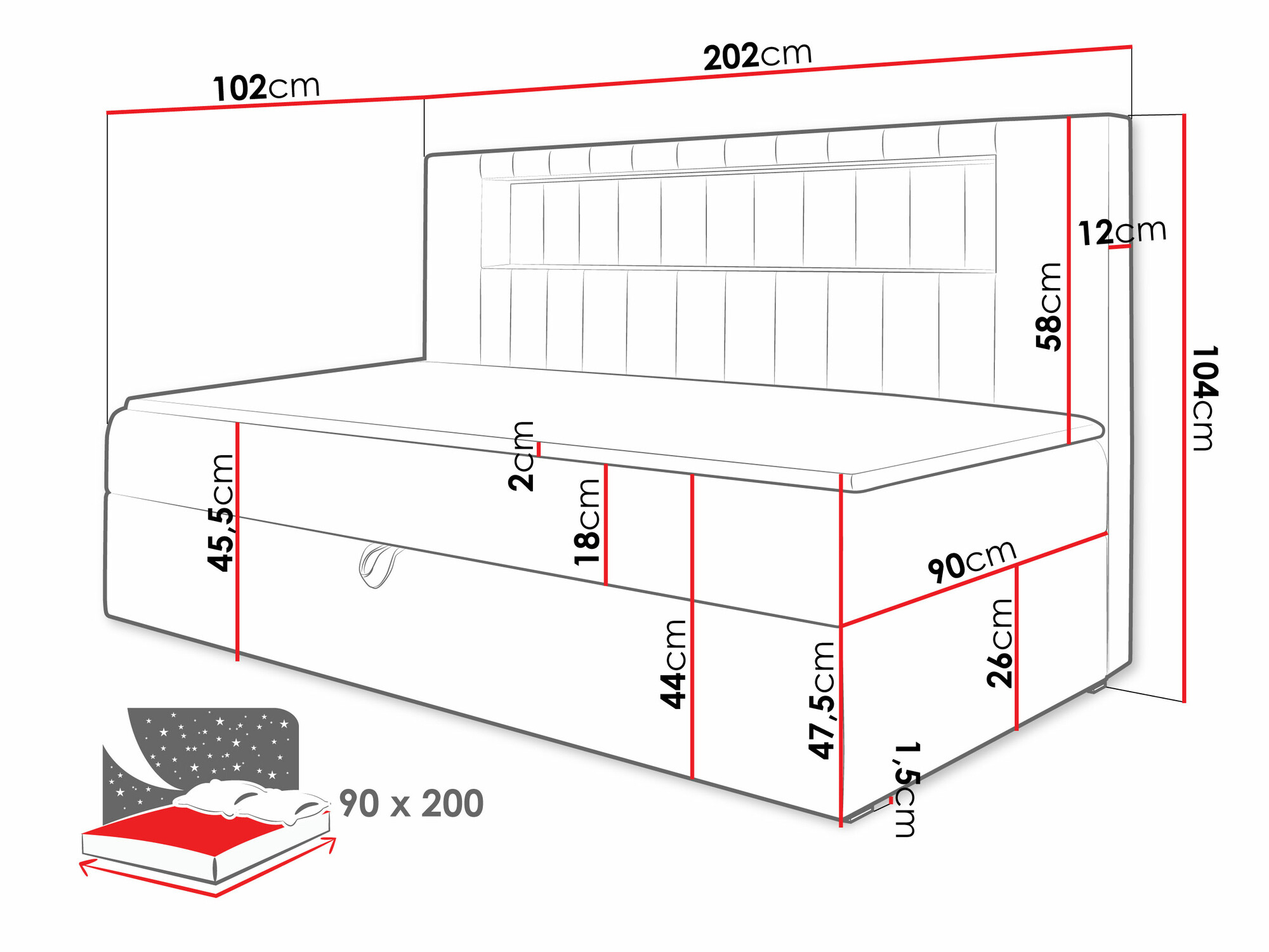 Boxspring krevet Lucus IV (Soft 017 + Fresh 37)