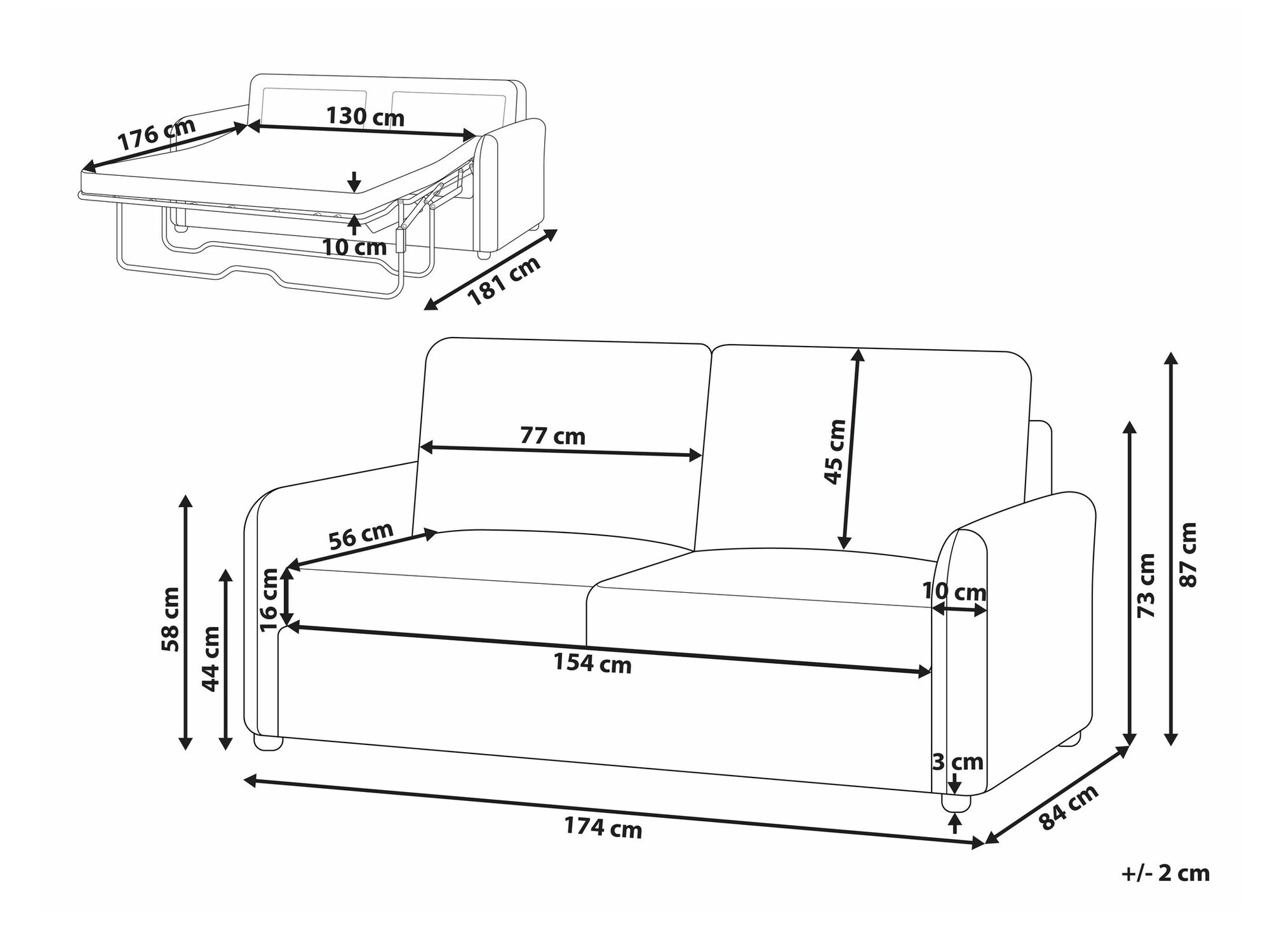 Kauč na razvlačenje Berwyn 2447 (Plava)