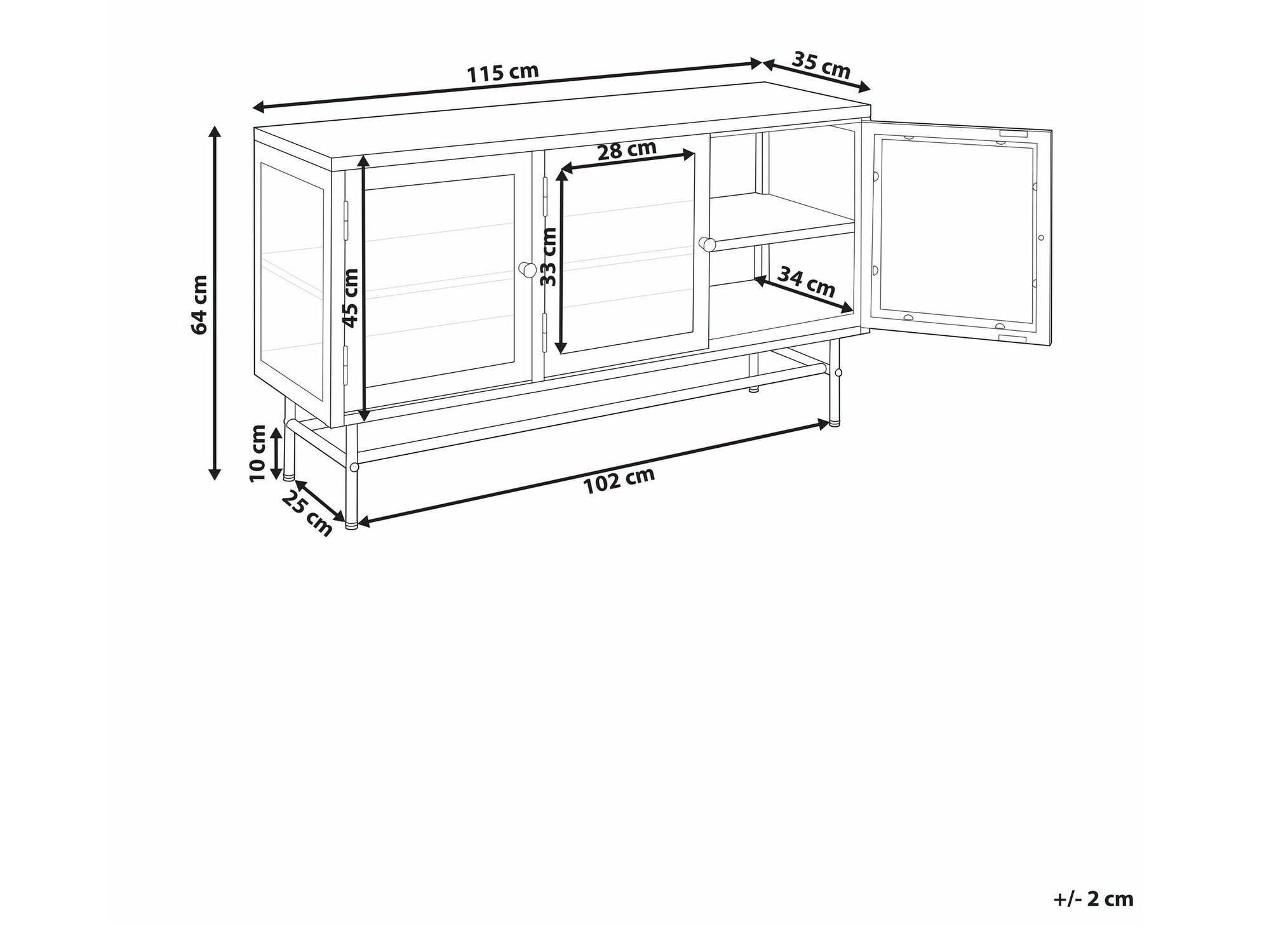 Ormarić Berwyn 2450 (Crna)