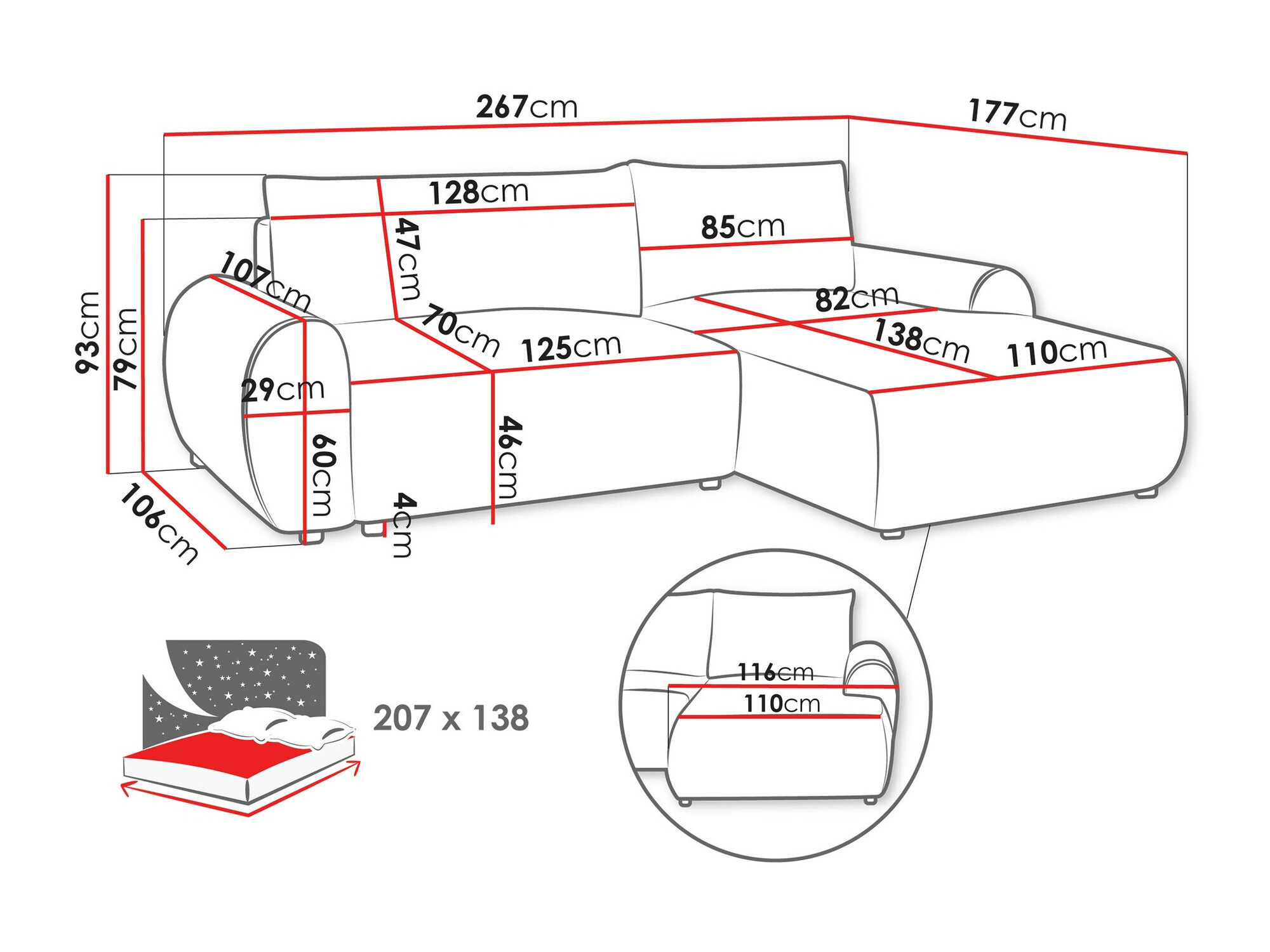 Kutna garnitura TrendyNest Strigina (Tilia 86)