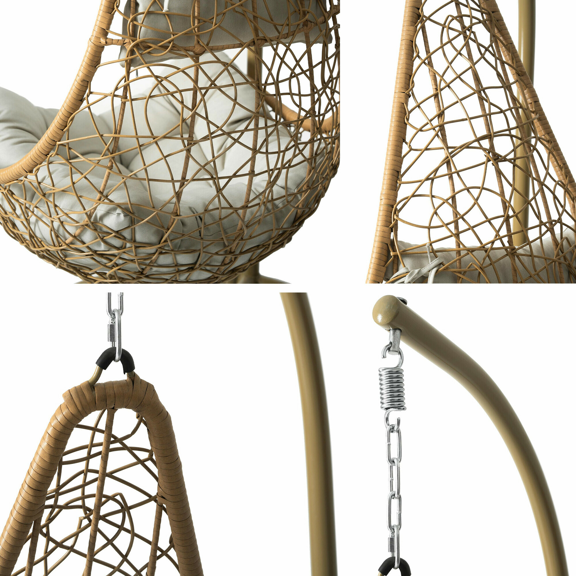 Viseća stolica Comfivo 313 (Smeđa + Bež)