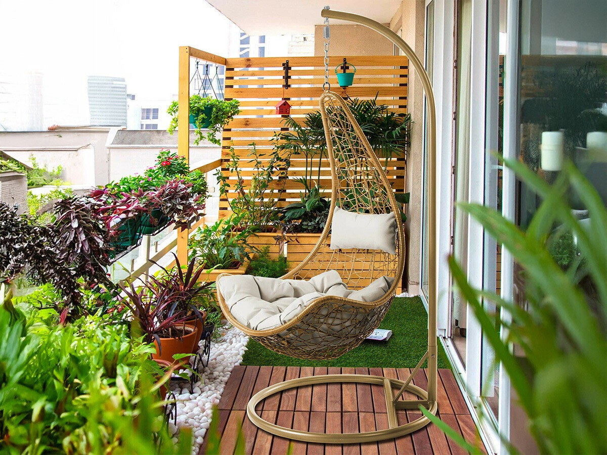 Viseća stolica Comfivo 313 (Smeđa + Bež)