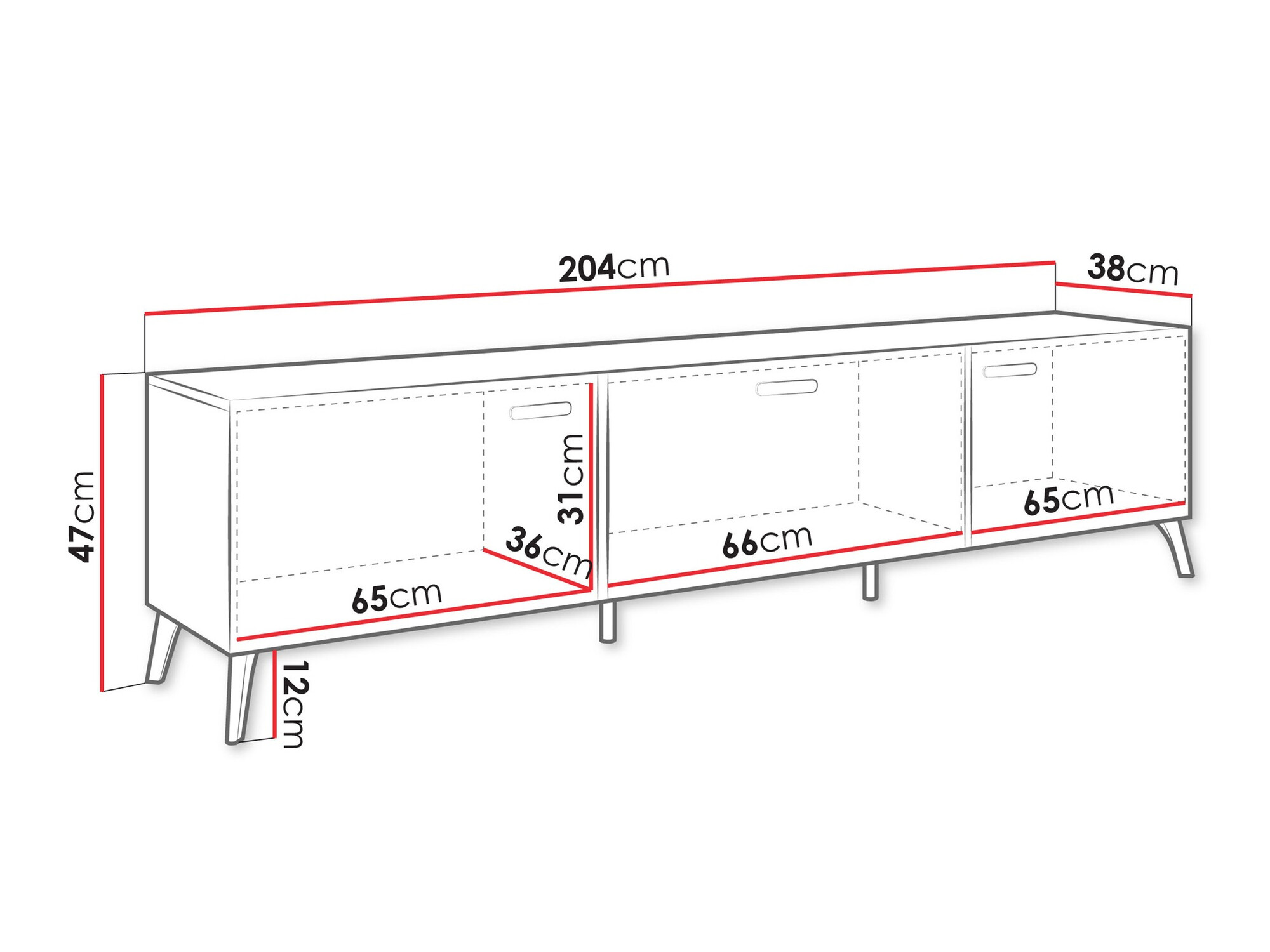 TV stol Comfivo Teslomo 110 (Bijela + Sjajno bijela)