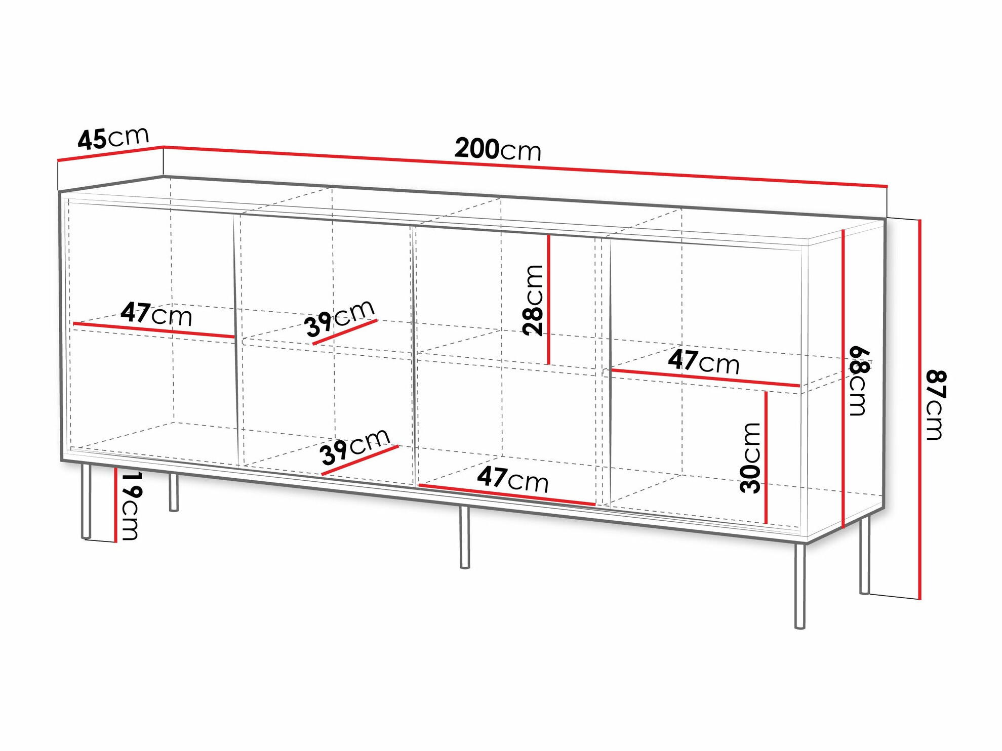 Ormarić Charlotte 208 (Bijela)