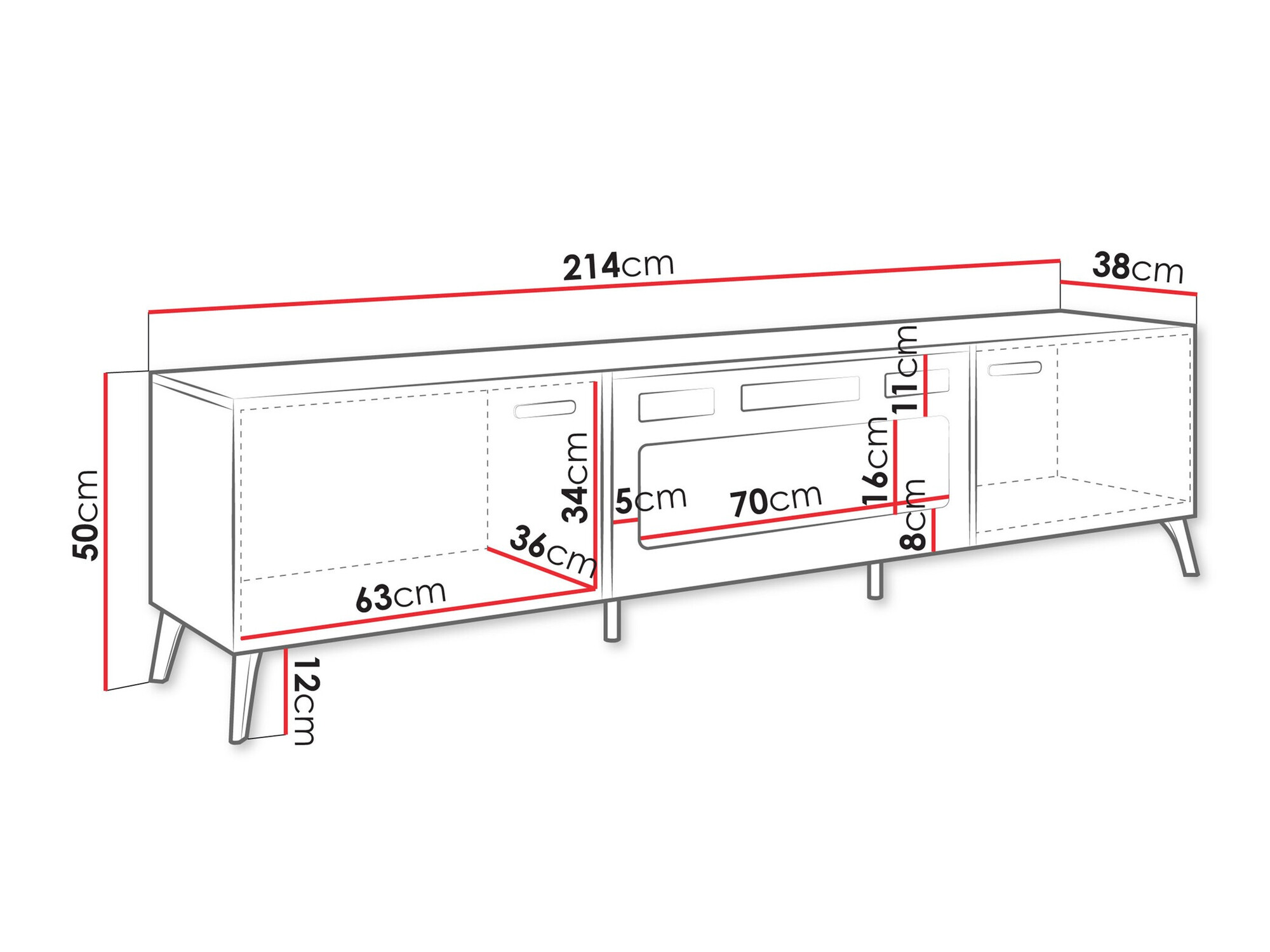 TV stol Comfivo Capella III (Bijela + Sjajno bijela)