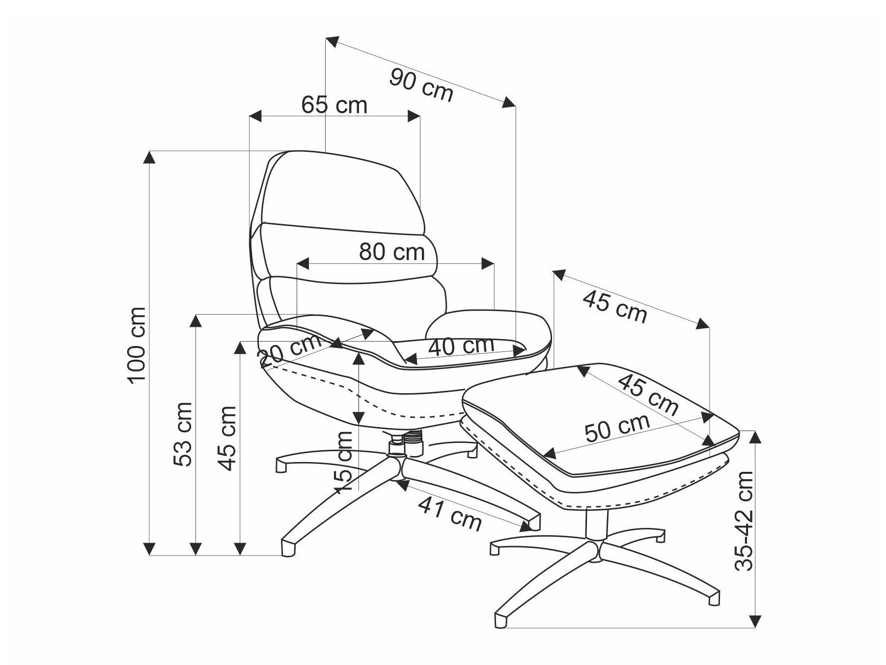 Fotelja Houston 1883 (Siva)