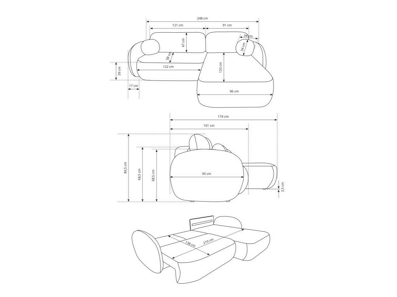 Kutna garnitura Kingston 140 (Aragon 01)