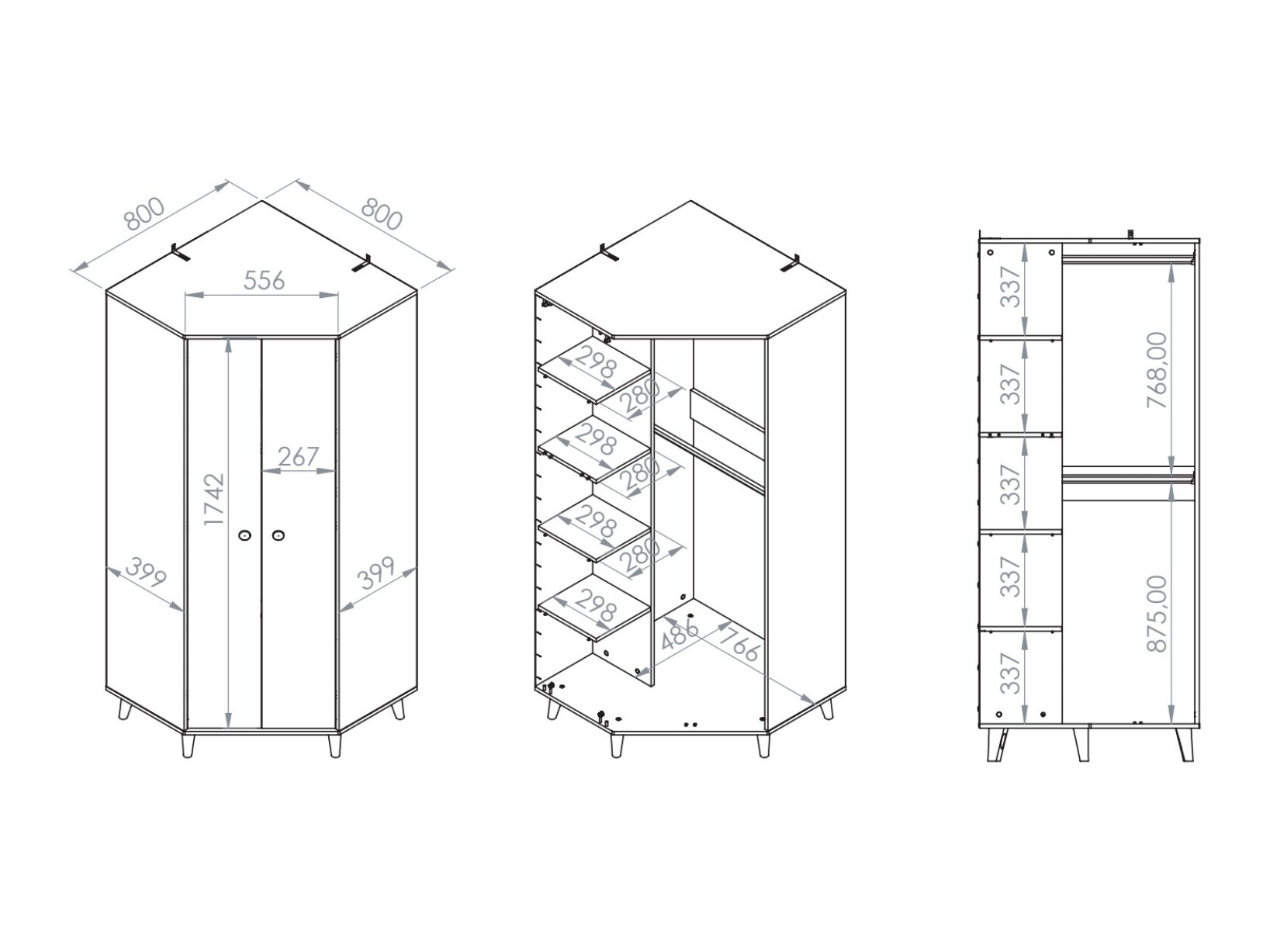 Kutni ormar Tortoli 100 (Ružičasta)
