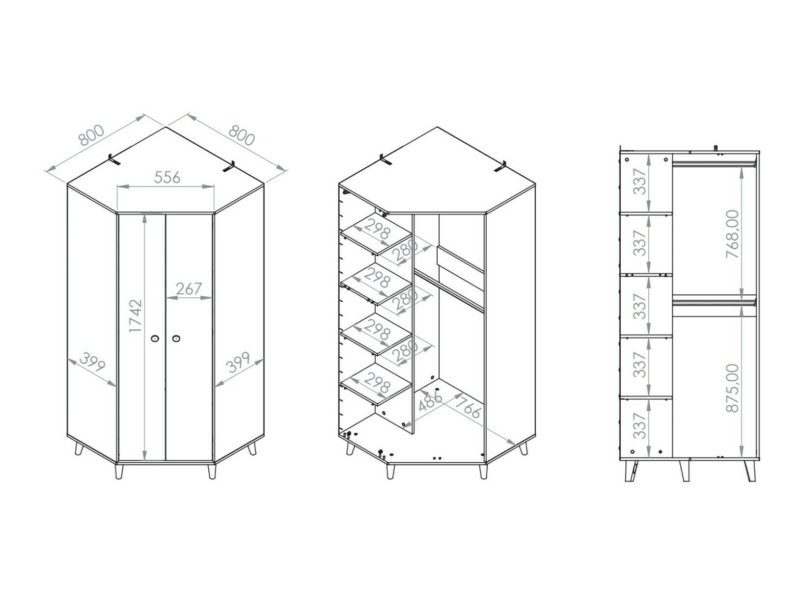 Kutni ormar Tortoli 100 (Siva)