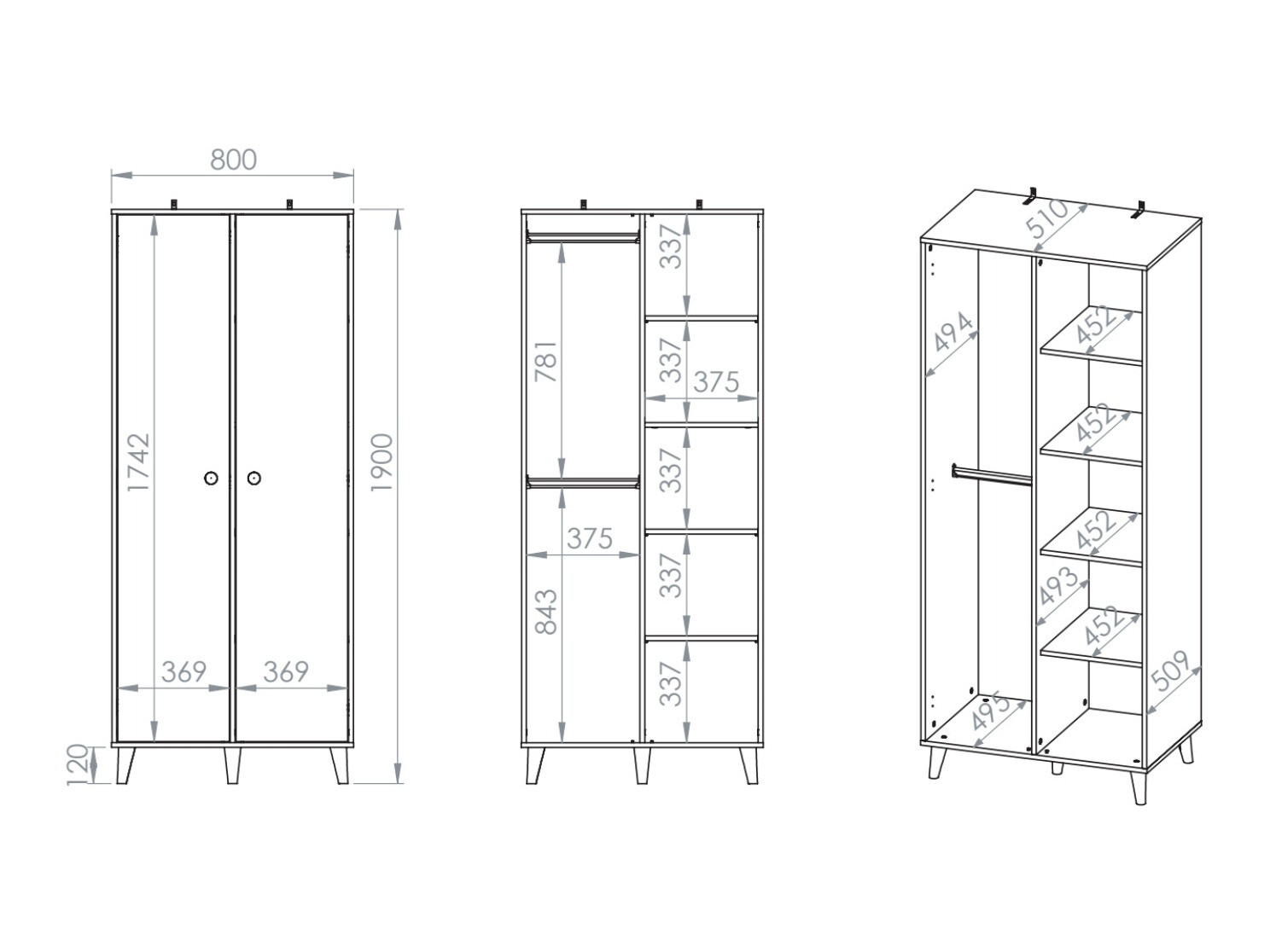 Ormar Tortoli 101 (Ružičasta)