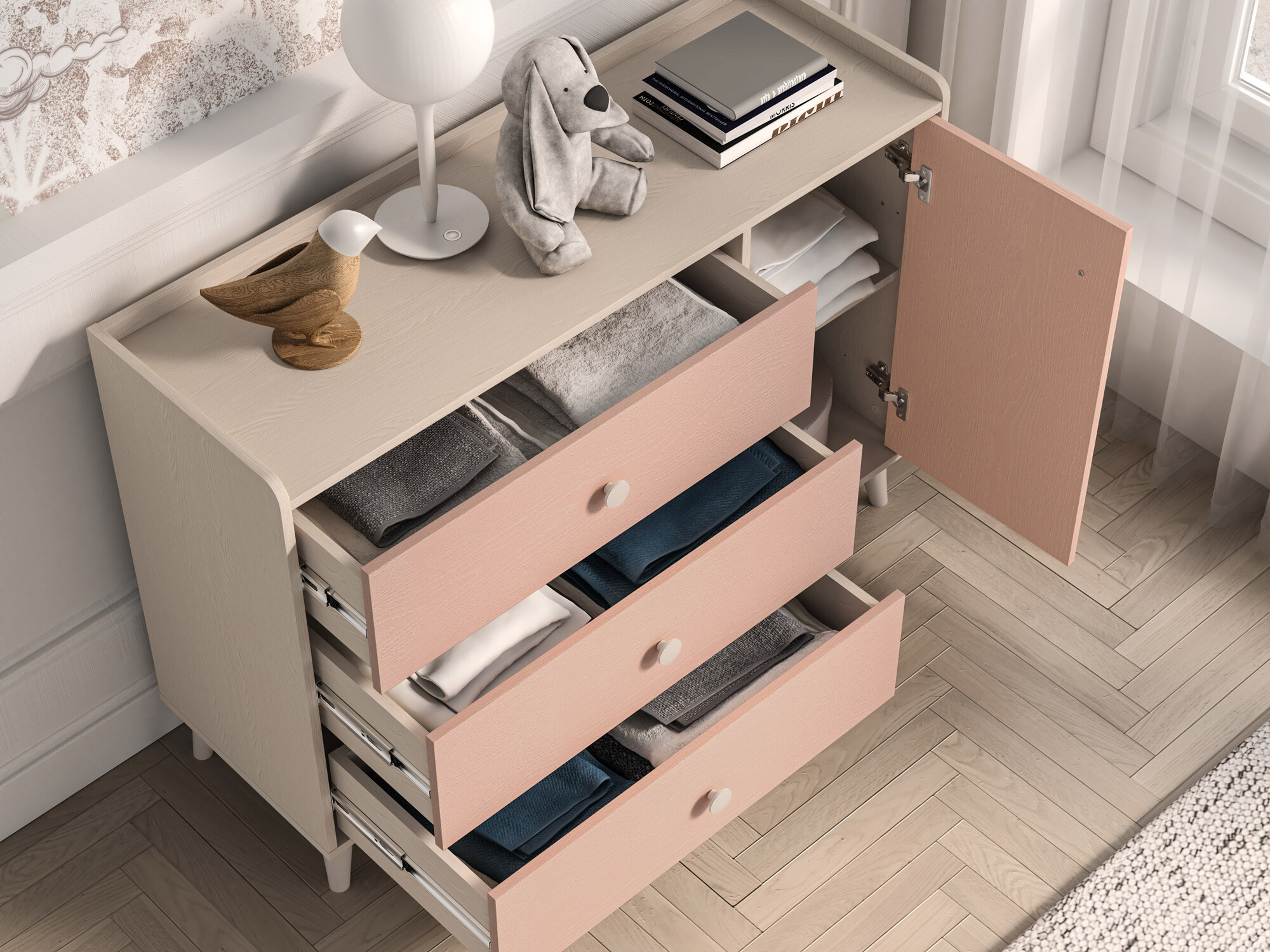 Komoda Tortoli 104 (Ružičasta)