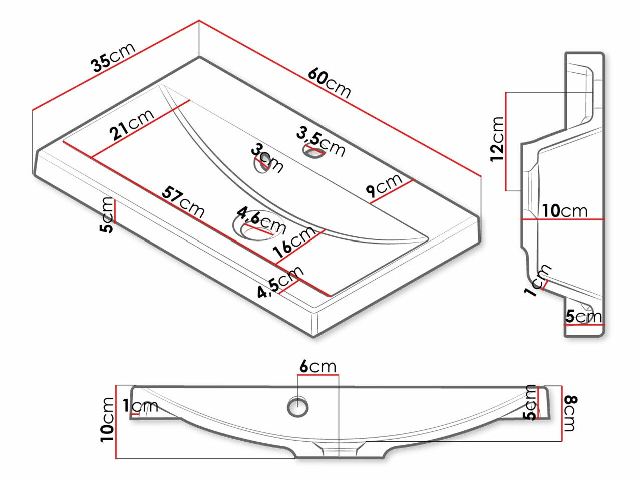 Kupaonski namještaj Sarasota 123 (Bijela + Sjajno bijela)