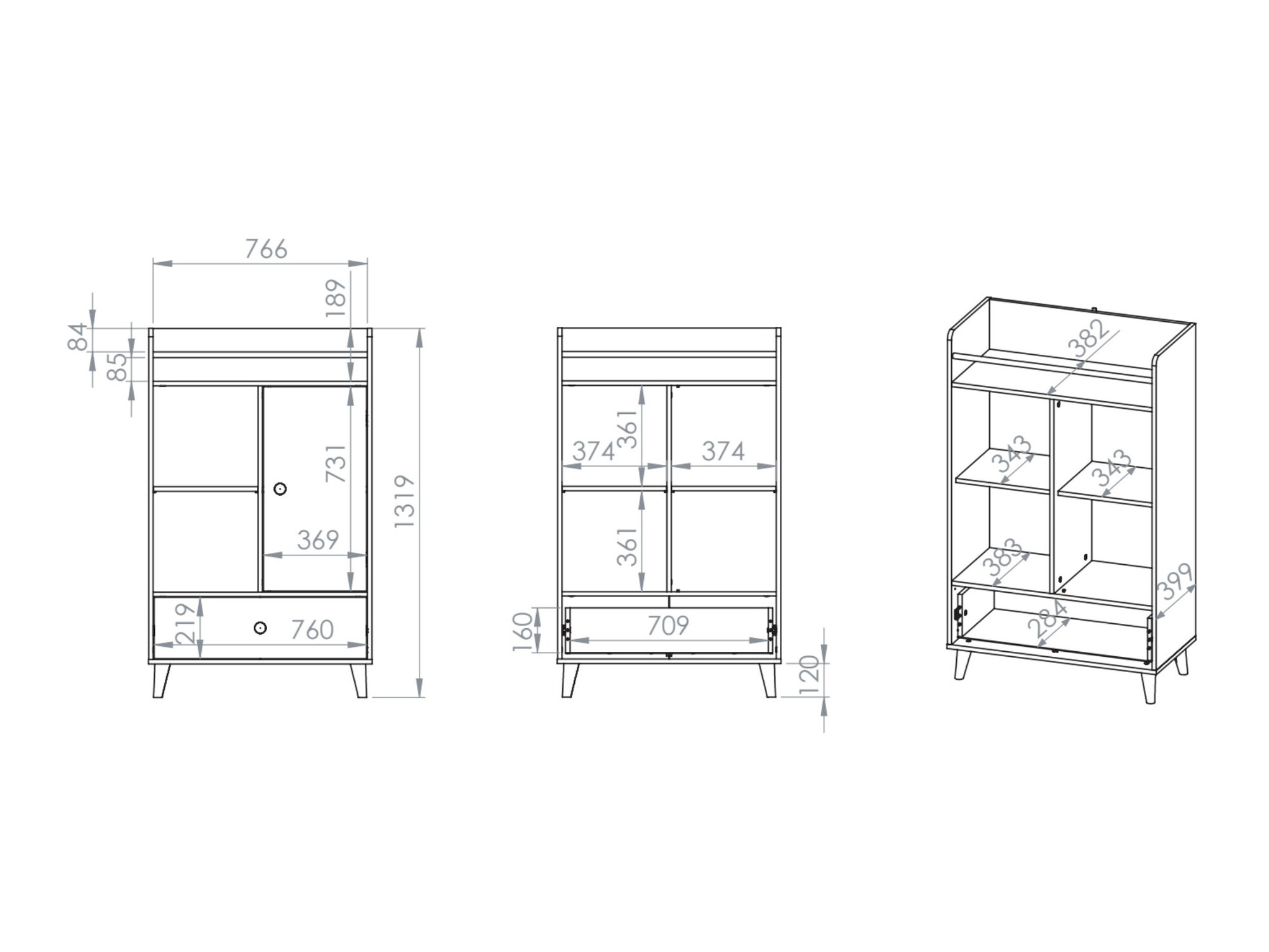 Ormarić Tortoli 103 (Ružičasta)