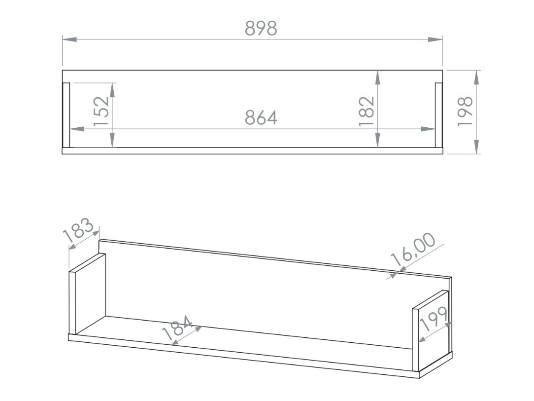 Zidna polica Tortoli 109